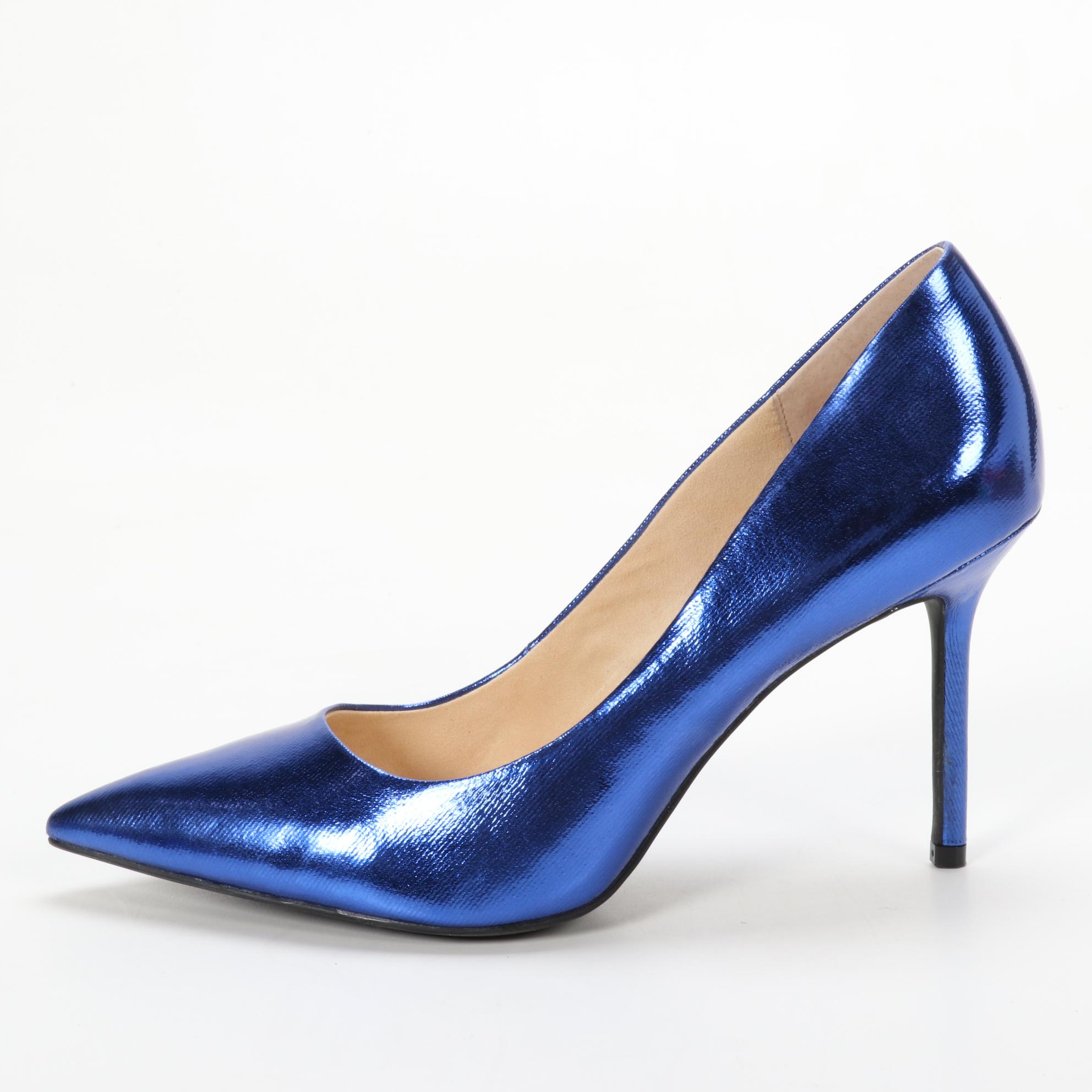 Katy Perry "The Sissy" Metallic Canvas Pumps in Surfer Blue