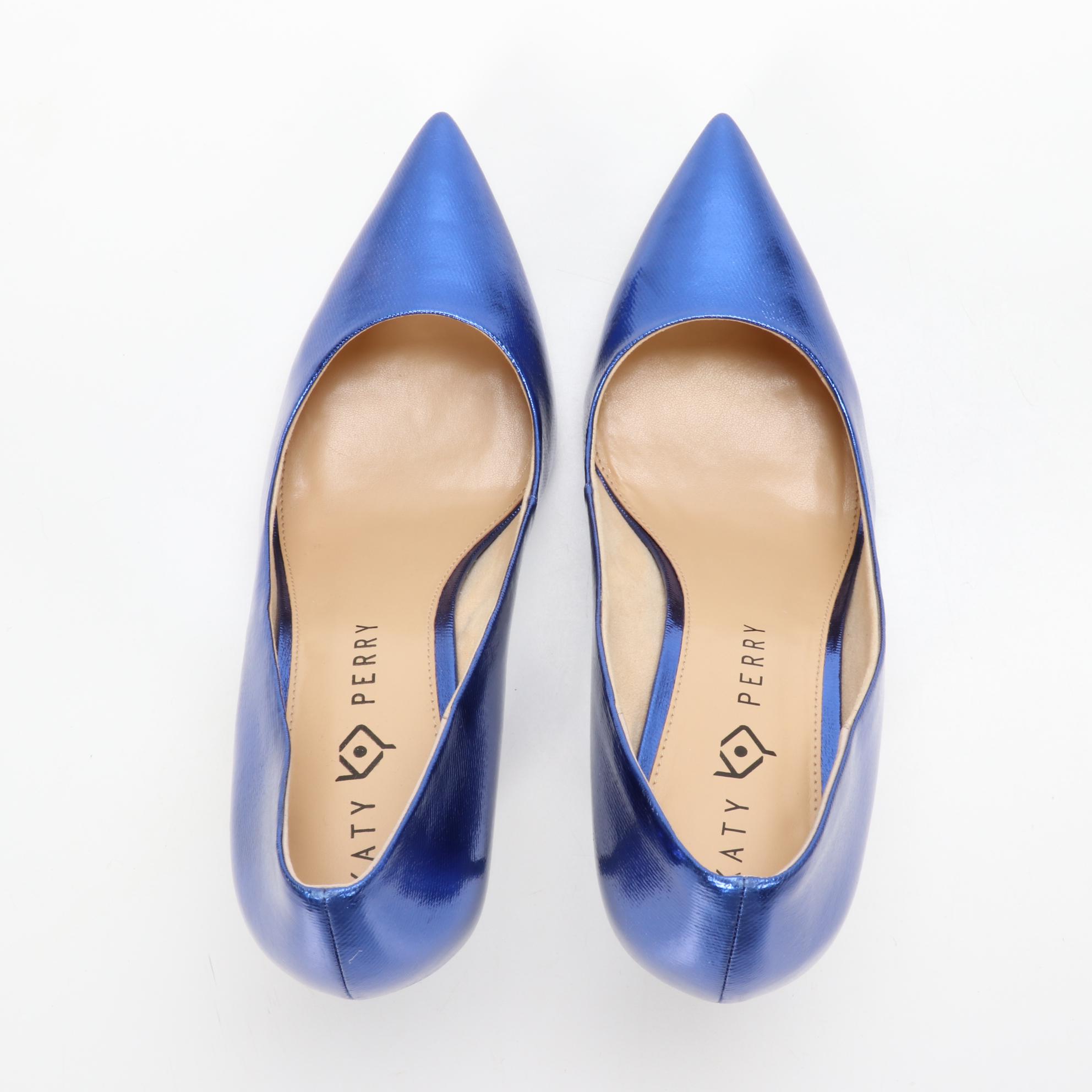 Katy Perry "The Sissy" Metallic Canvas Pumps in Surfer Blue