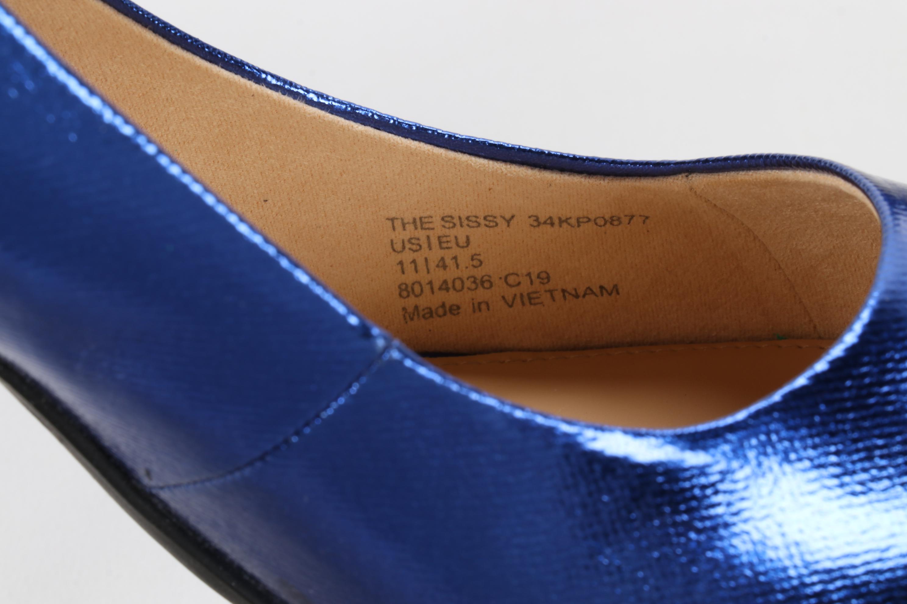 Katy Perry "The Sissy" Metallic Canvas Pumps in Surfer Blue