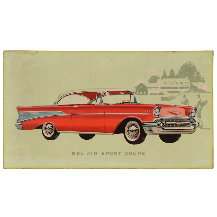 Bel Air Sports Coupe Dealership Advertising Off-Set Lithograph, 1950s