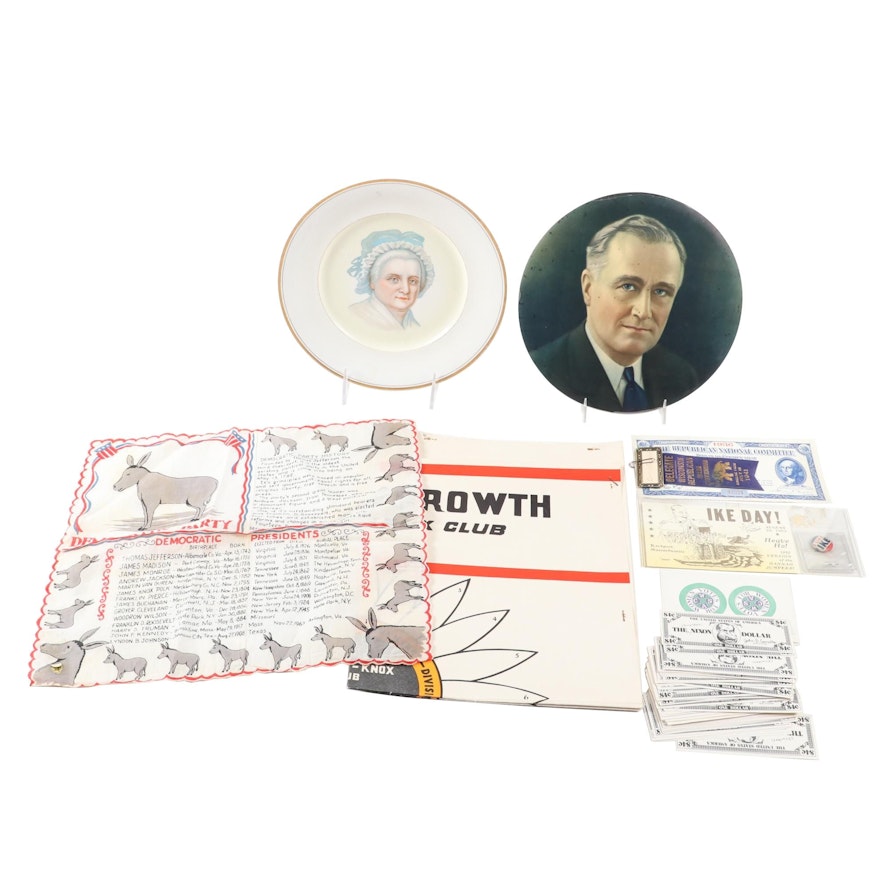U.S. Presidential Items, F. Roosevelt, D. Eisenhower, Martha Washington, More