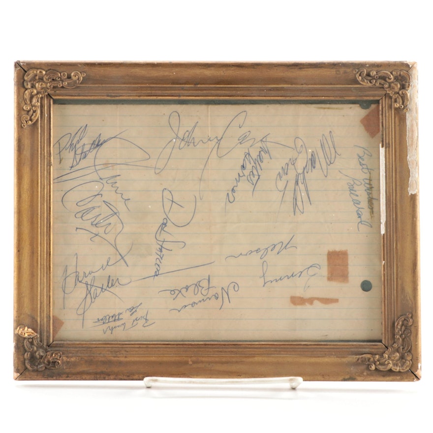 Johnny Cash and June Carter, and More Artist Signatures, Framed
