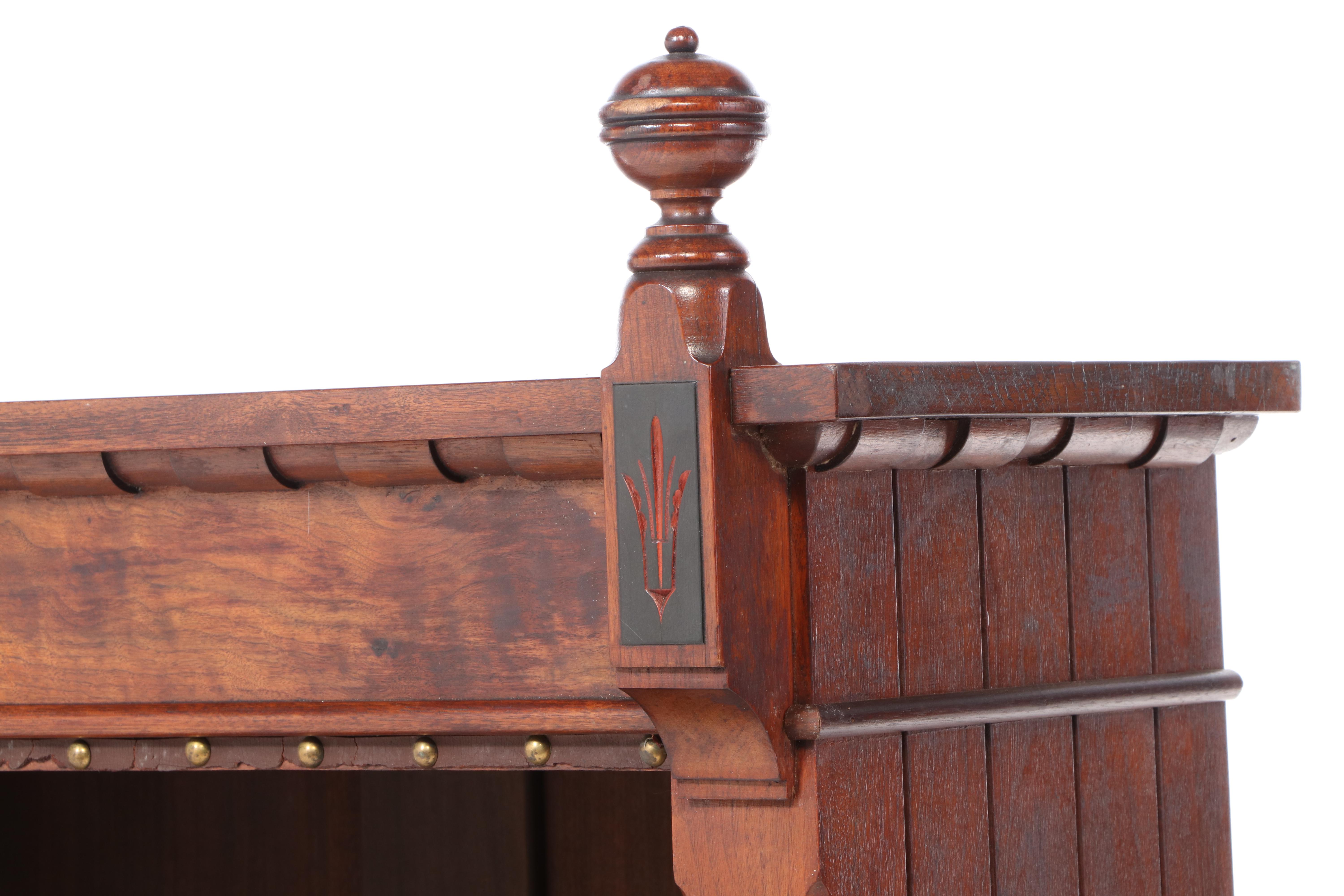 Victorian Walnut and Burl Walnut Library Bookcase, Late 19th Century