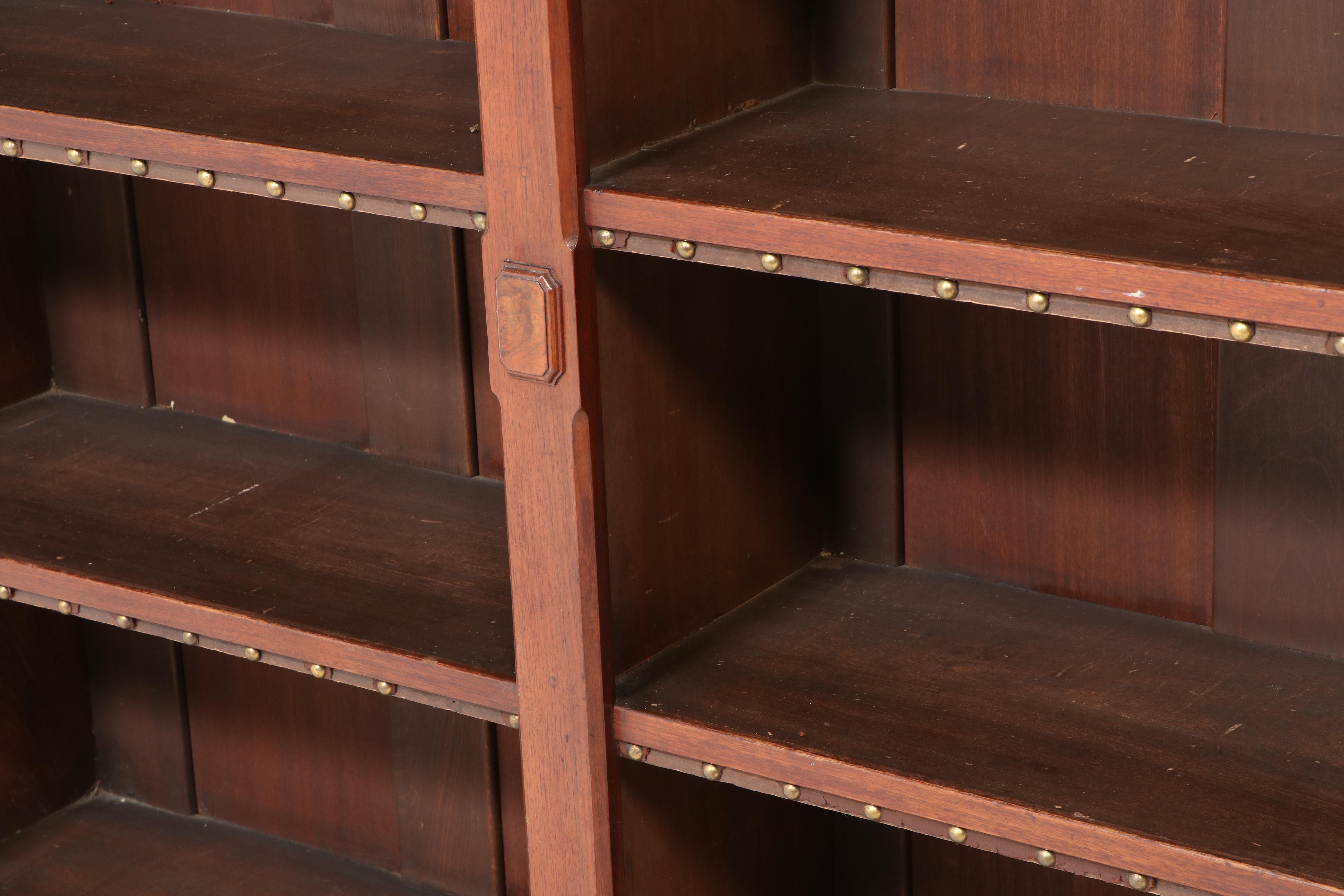 Victorian Walnut and Burl Walnut Library Bookcase, Late 19th Century
