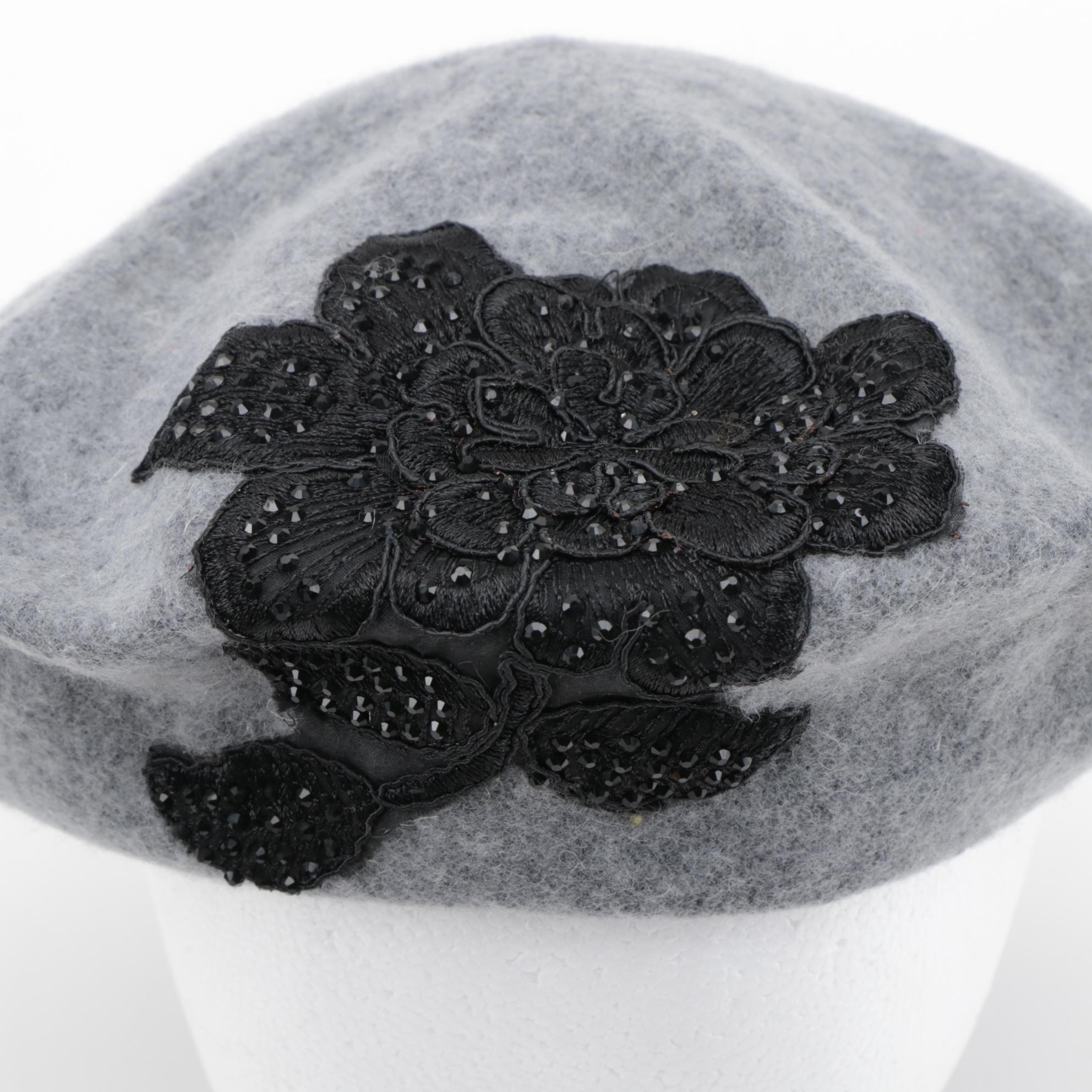 August Hat Company Gray Barrett with INC Black Faux Fur Infinity Scarf