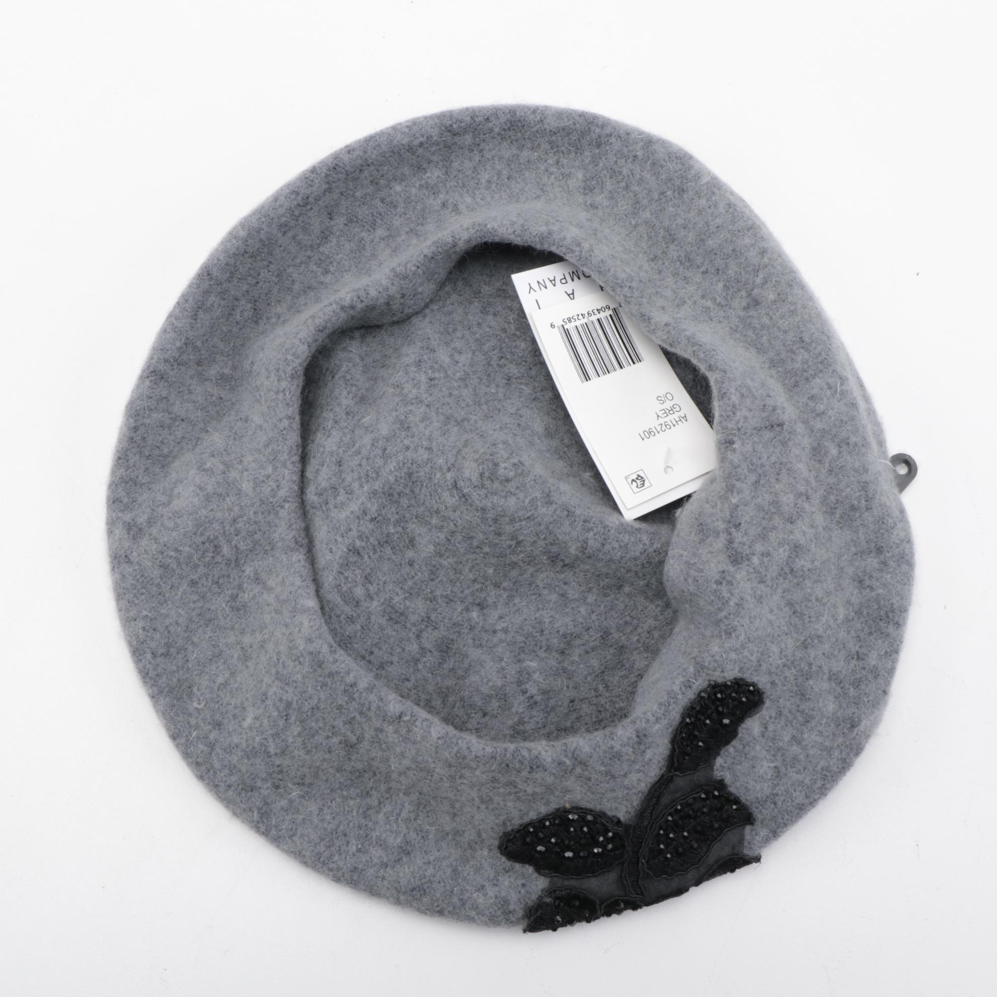 August Hat Company Gray Barrett with INC Black Faux Fur Infinity Scarf