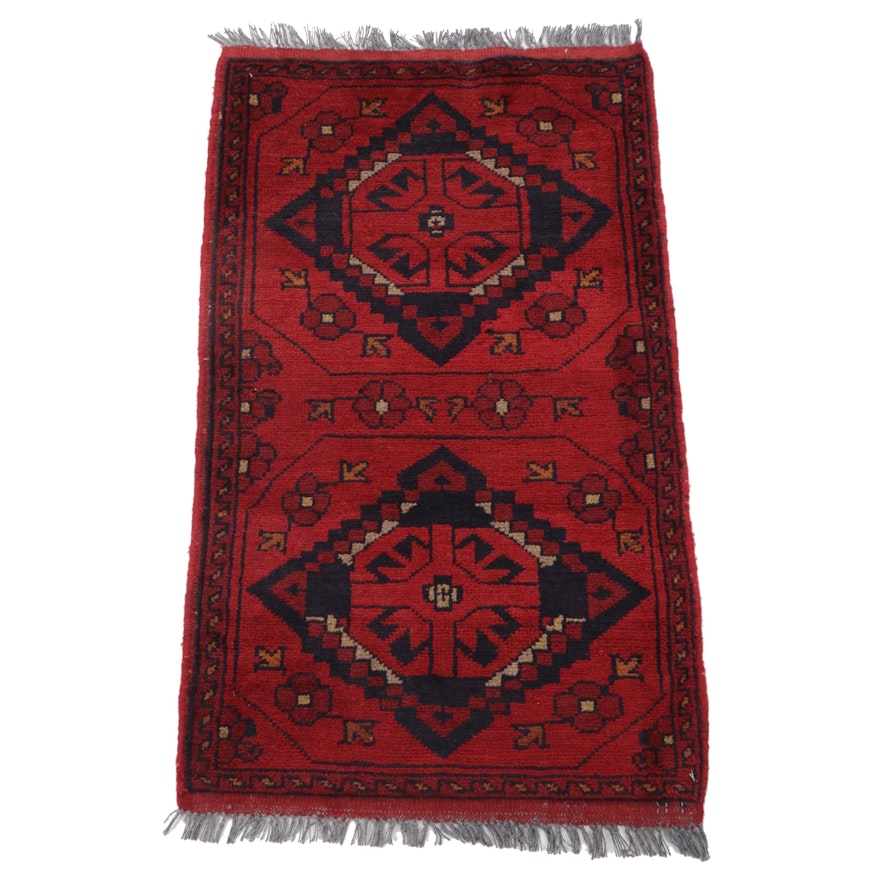 1'11 x 3'5 Hand-Knotted Afghan Turkomen Tribal Accent Rug