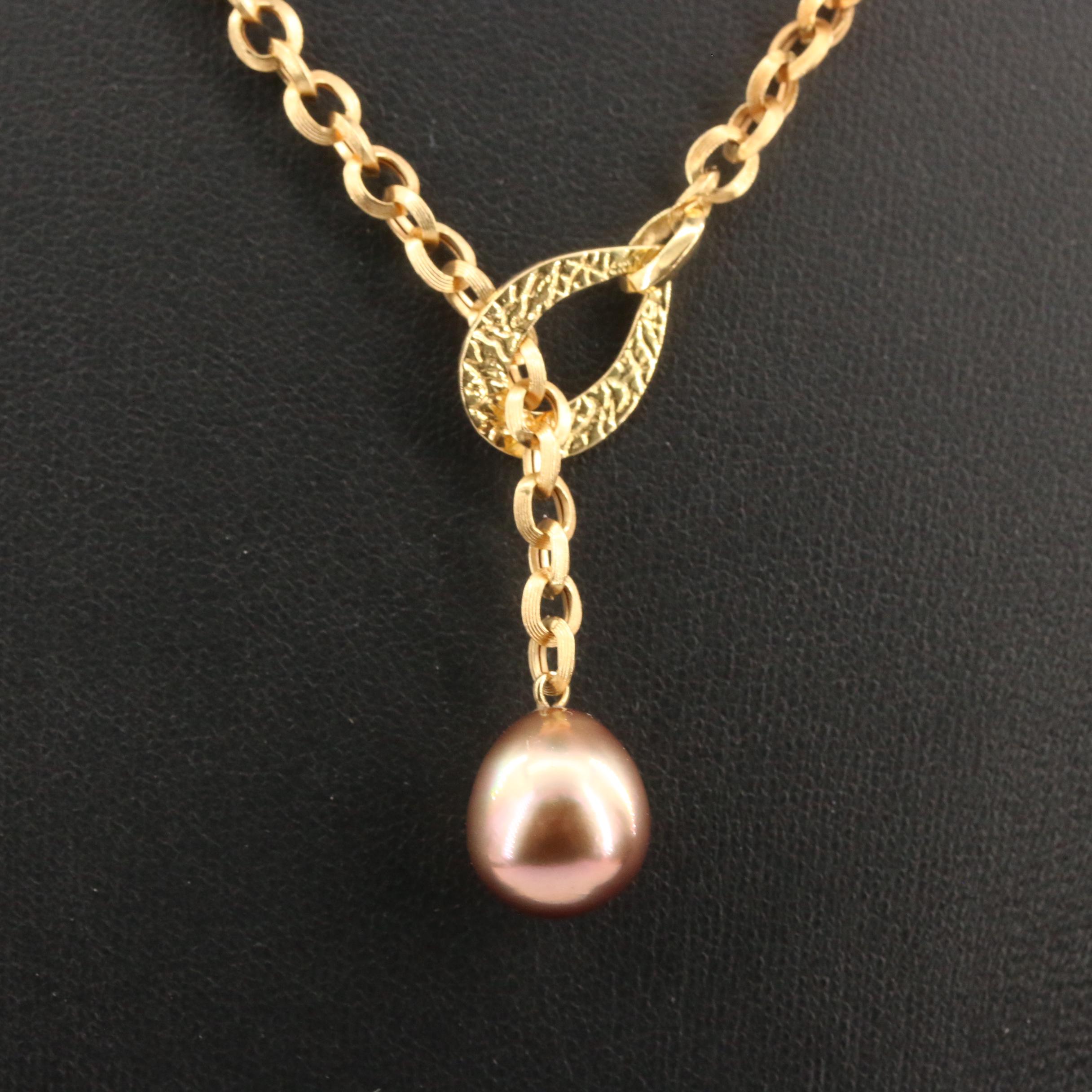 Yvel 18K Pearl Lariat Necklace