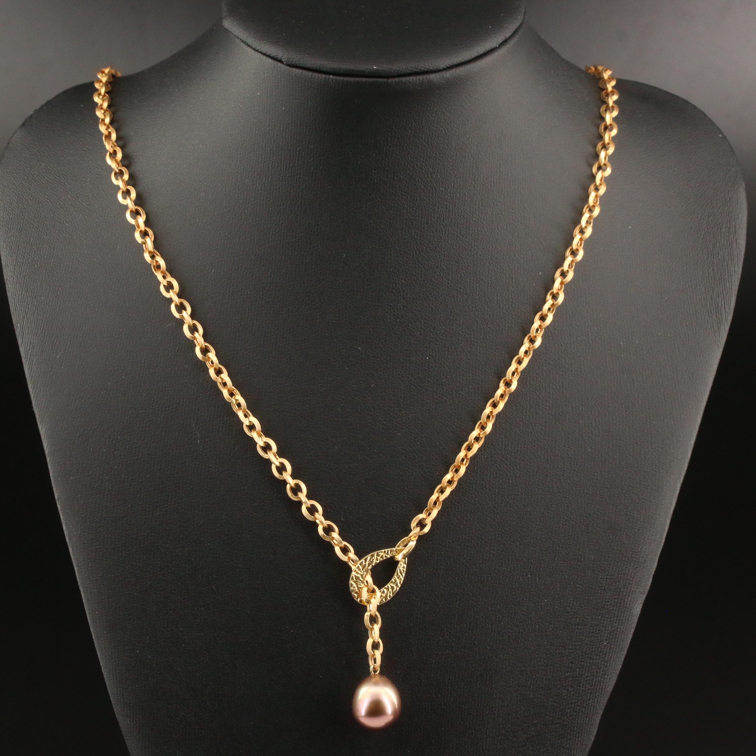 Yvel 18K Pearl Lariat Necklace
