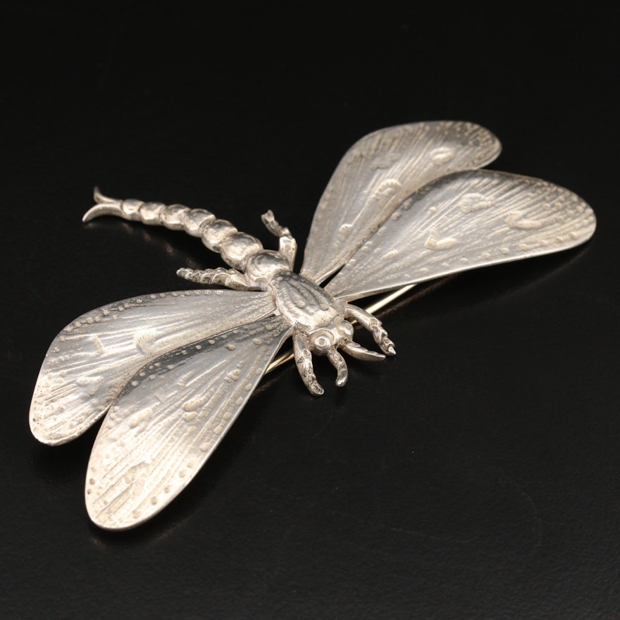 Vintage Guglielmo Cini Sterling Dragonfly Brooch