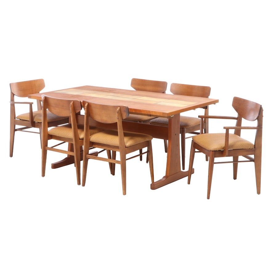 Gangsø Møbler Danish Modern Tile Inset Dining Table with H. Paul Browning Chairs