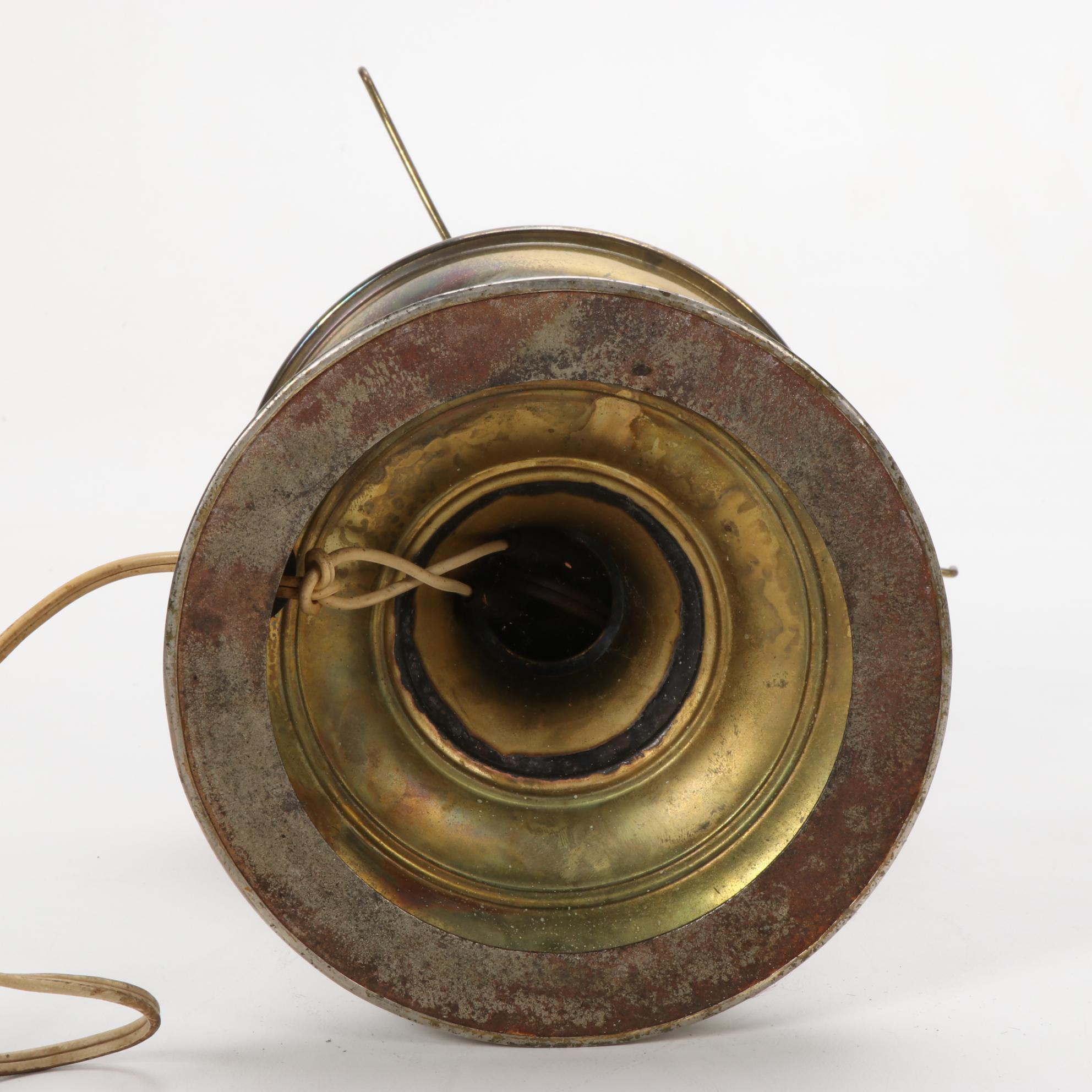 The Mantle Lamp Co. Aladdin Model 6 Converted Lamp, Milk Glass Shade, 1915-1916