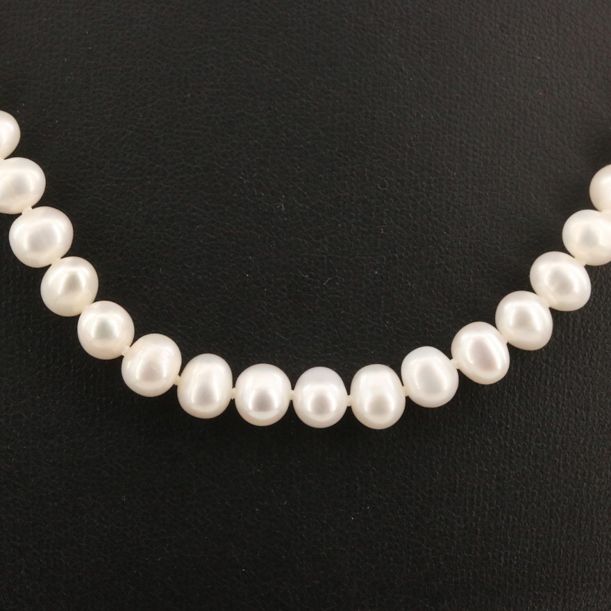 Pearl Necklace with Sterling Silver Clasp