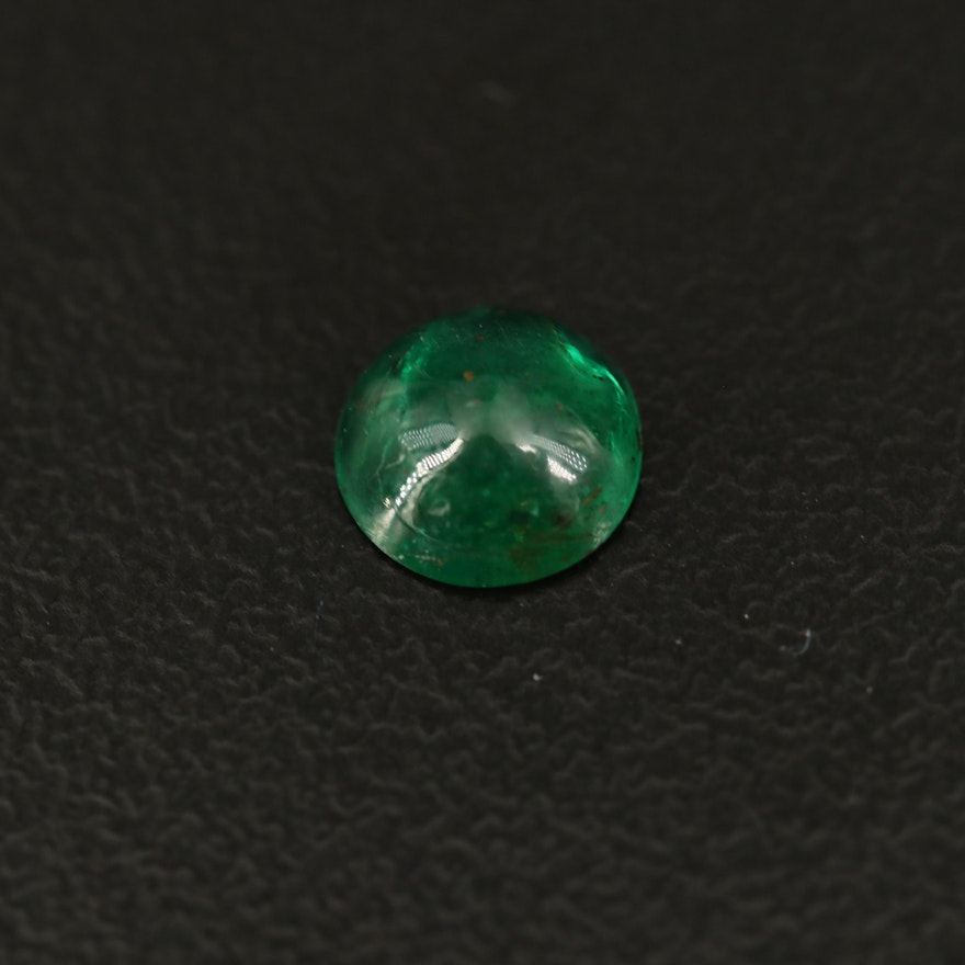 Loose 0.63 CT Round Cabochon Emerald
