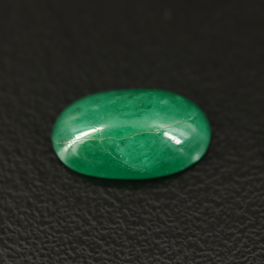Loose 2.31 CT Oval Cabochon Emerald