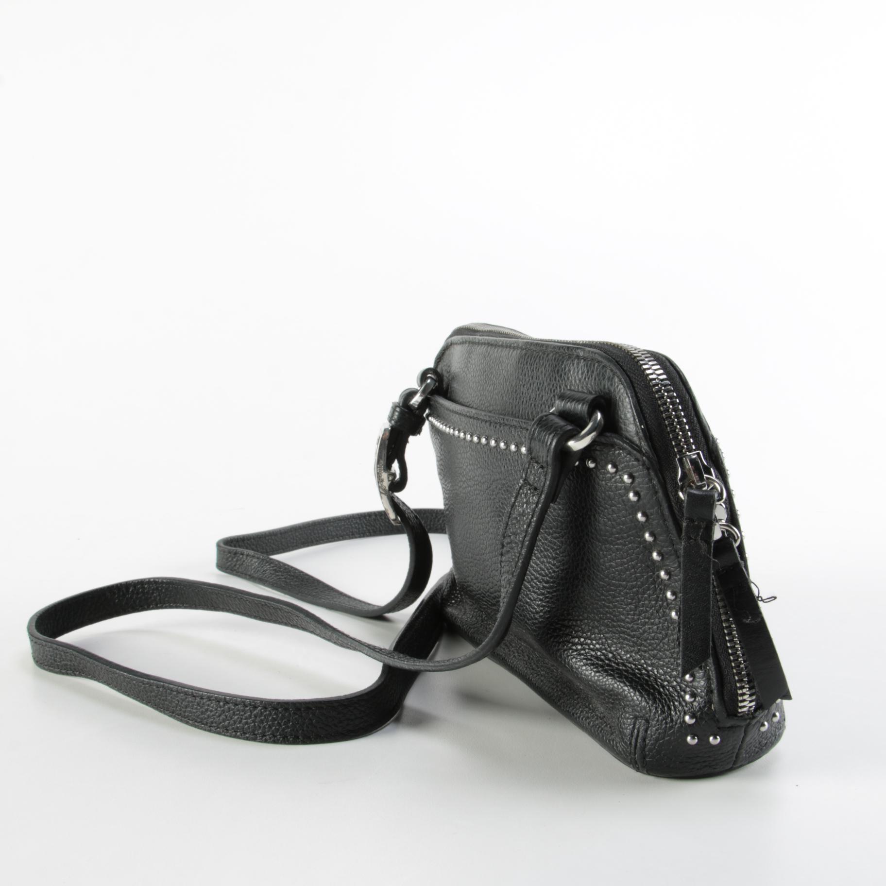 Brighton Pretty Tough Collection Black Leather Downtown Organizer Crossbody Bag