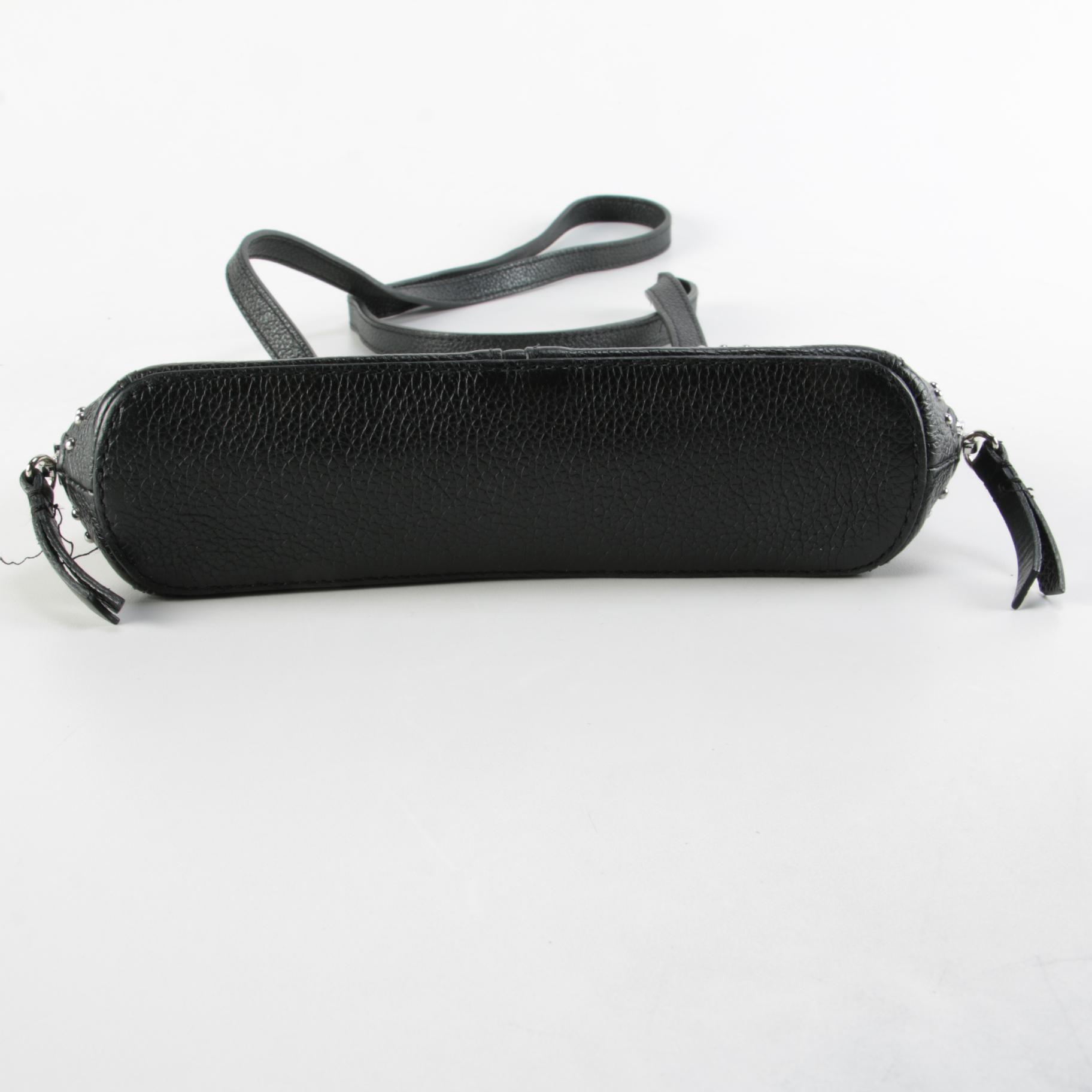 Brighton Pretty Tough Collection Black Leather Downtown Organizer Crossbody Bag