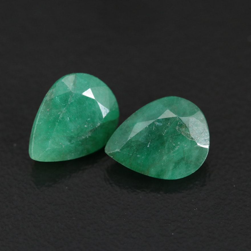 Matched Pair of Loose 4.31 CTW Emeralds