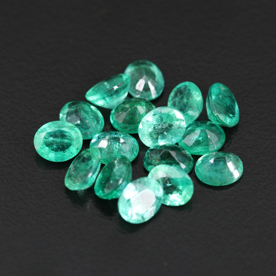 Loose 9.40 CTW Oval Faceted Emerald Gemstones