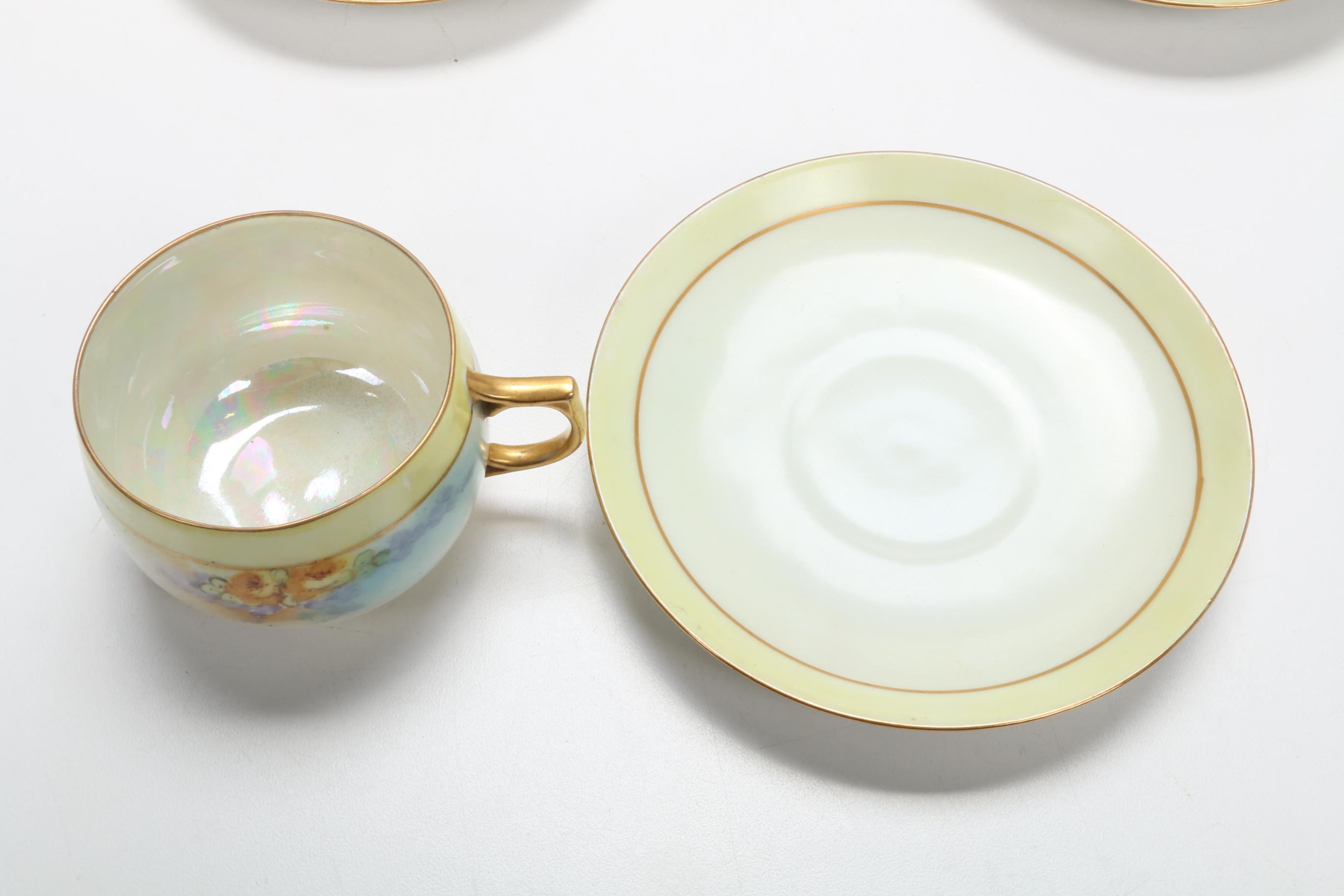 Hobbyist Hand-Painted Porcelain Dinnerware, Early to Mid 20th Century