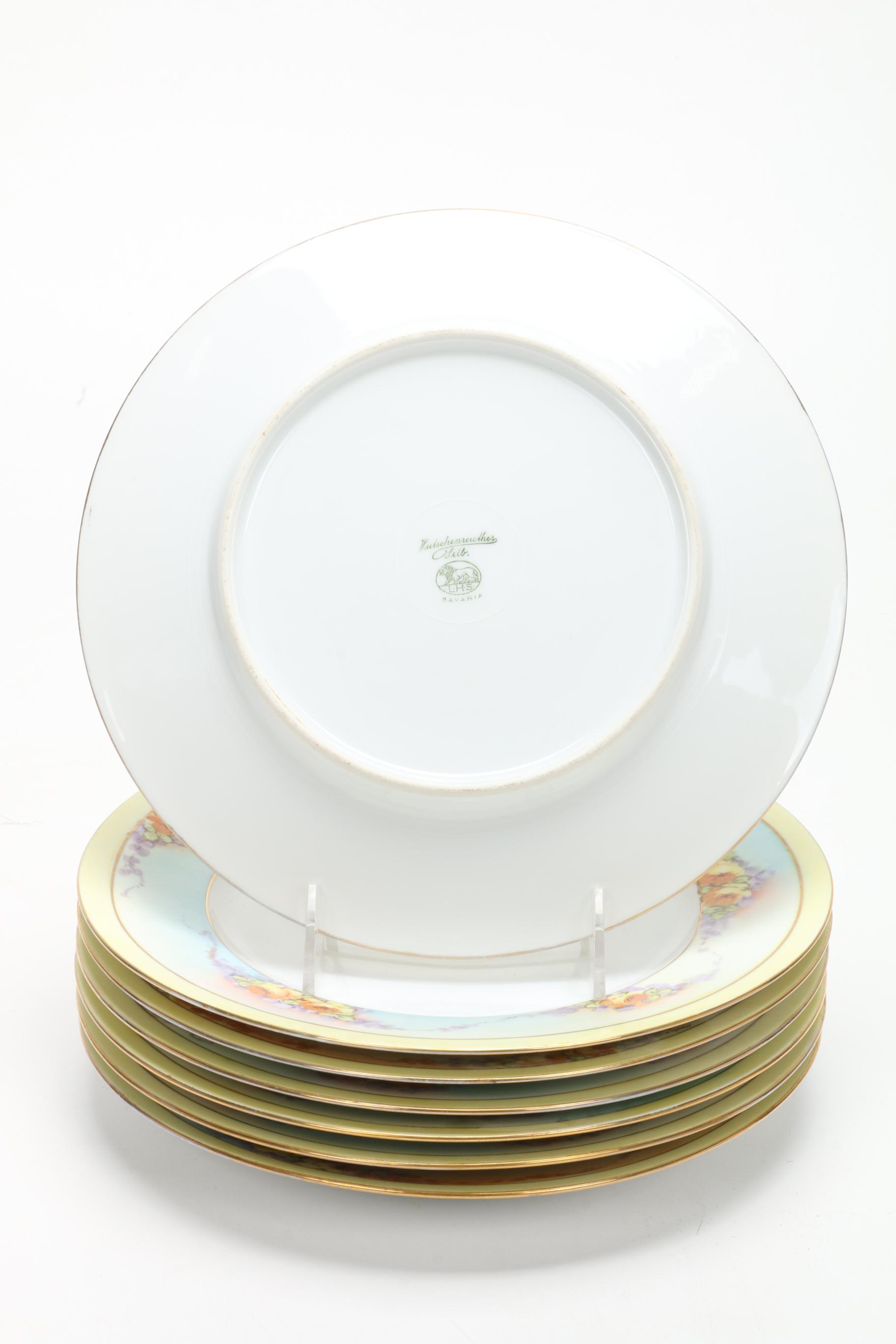 Hobbyist Hand-Painted Porcelain Dinnerware, Early to Mid 20th Century