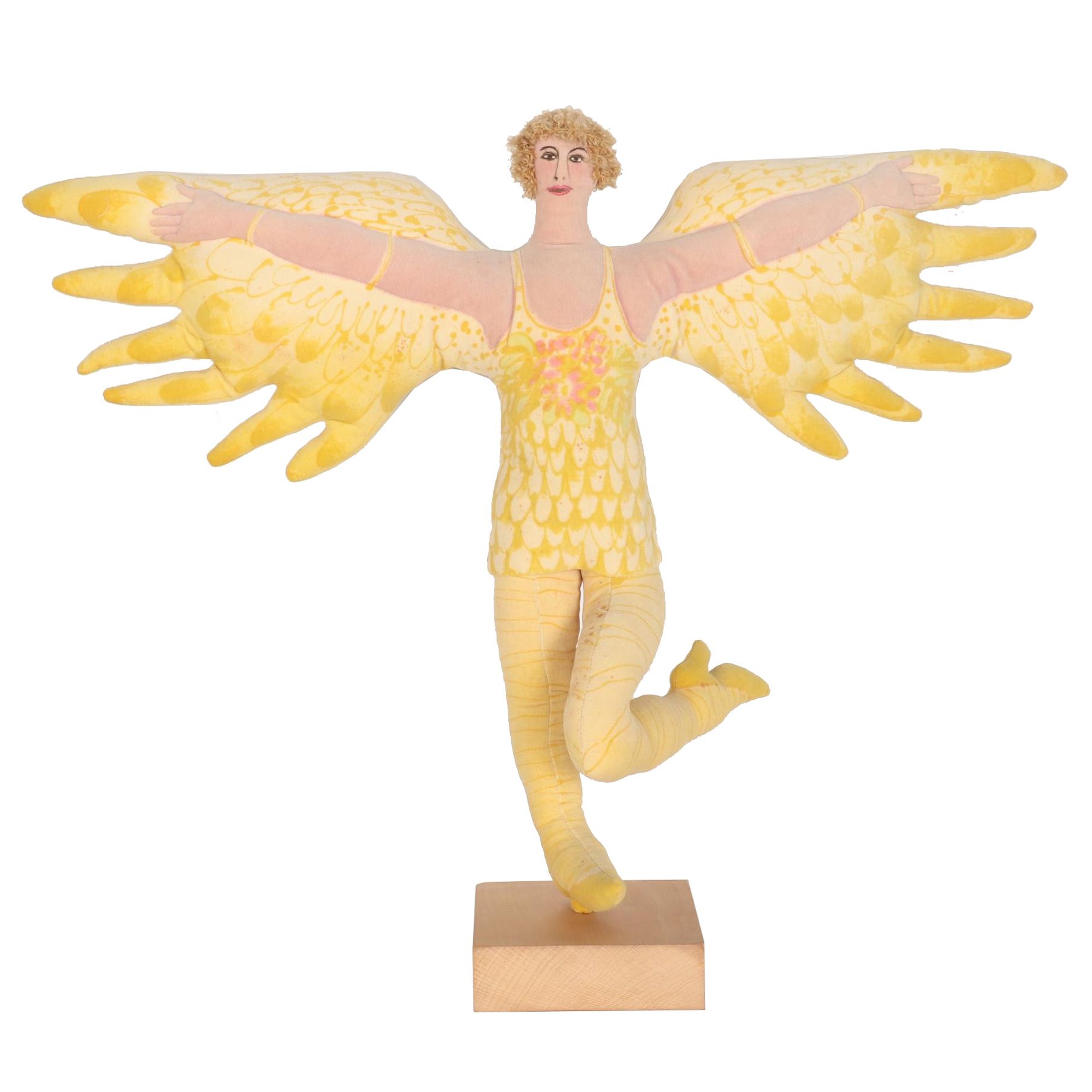 Lenore Davis Soft Sculpture Cloth Doll of a Winged Dancer, 1975