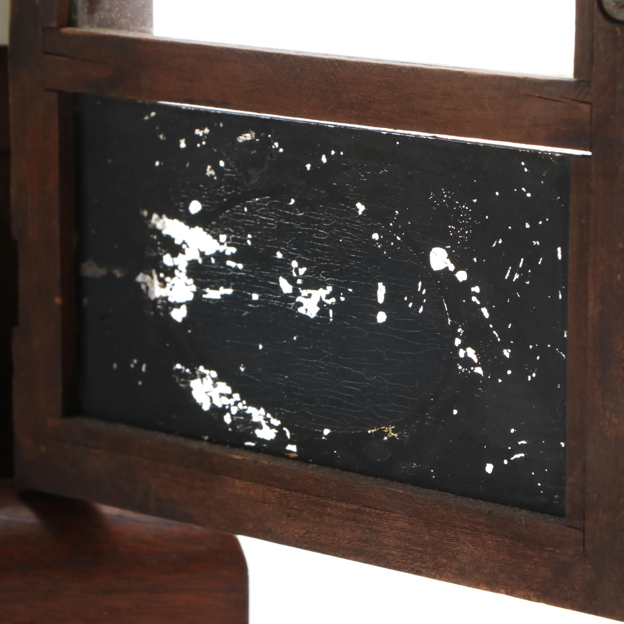 Seth Thomas Oak Mantel Clock with Centennial Exposition Reverse Glass Panel