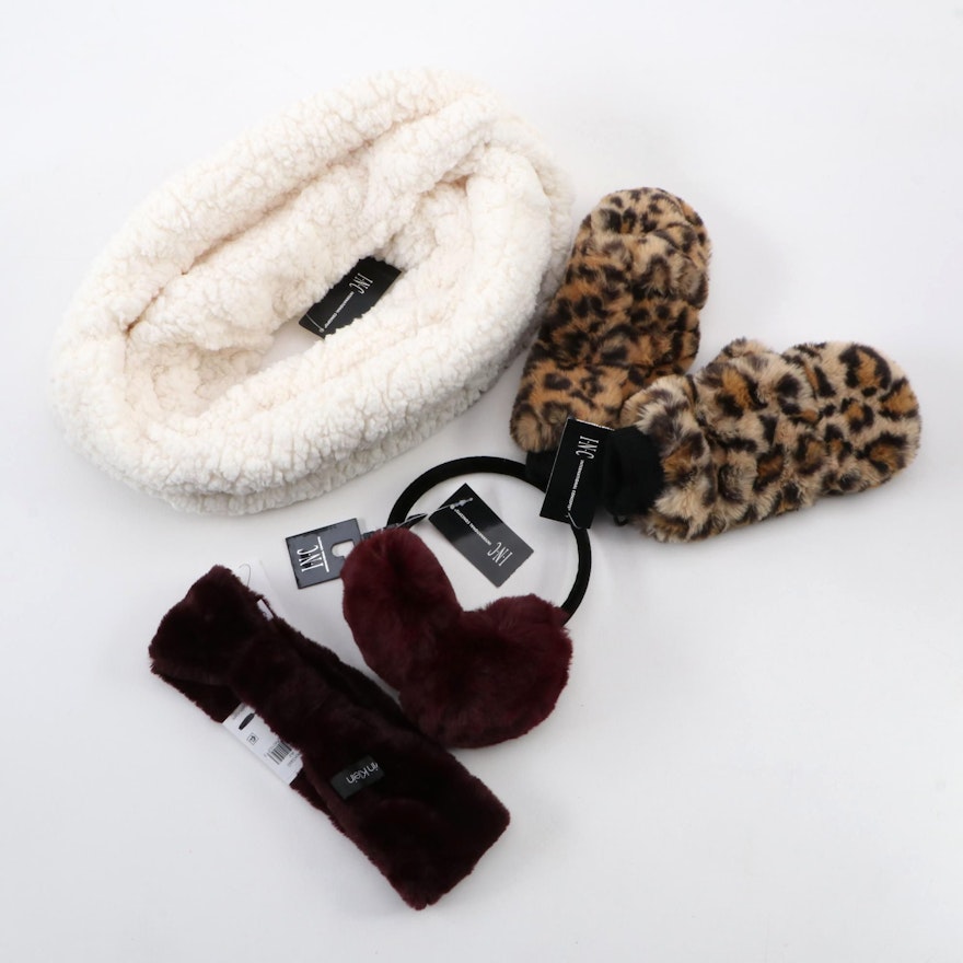 Calvin Klein and INC International Concepts Faux Fur Winter Accessories