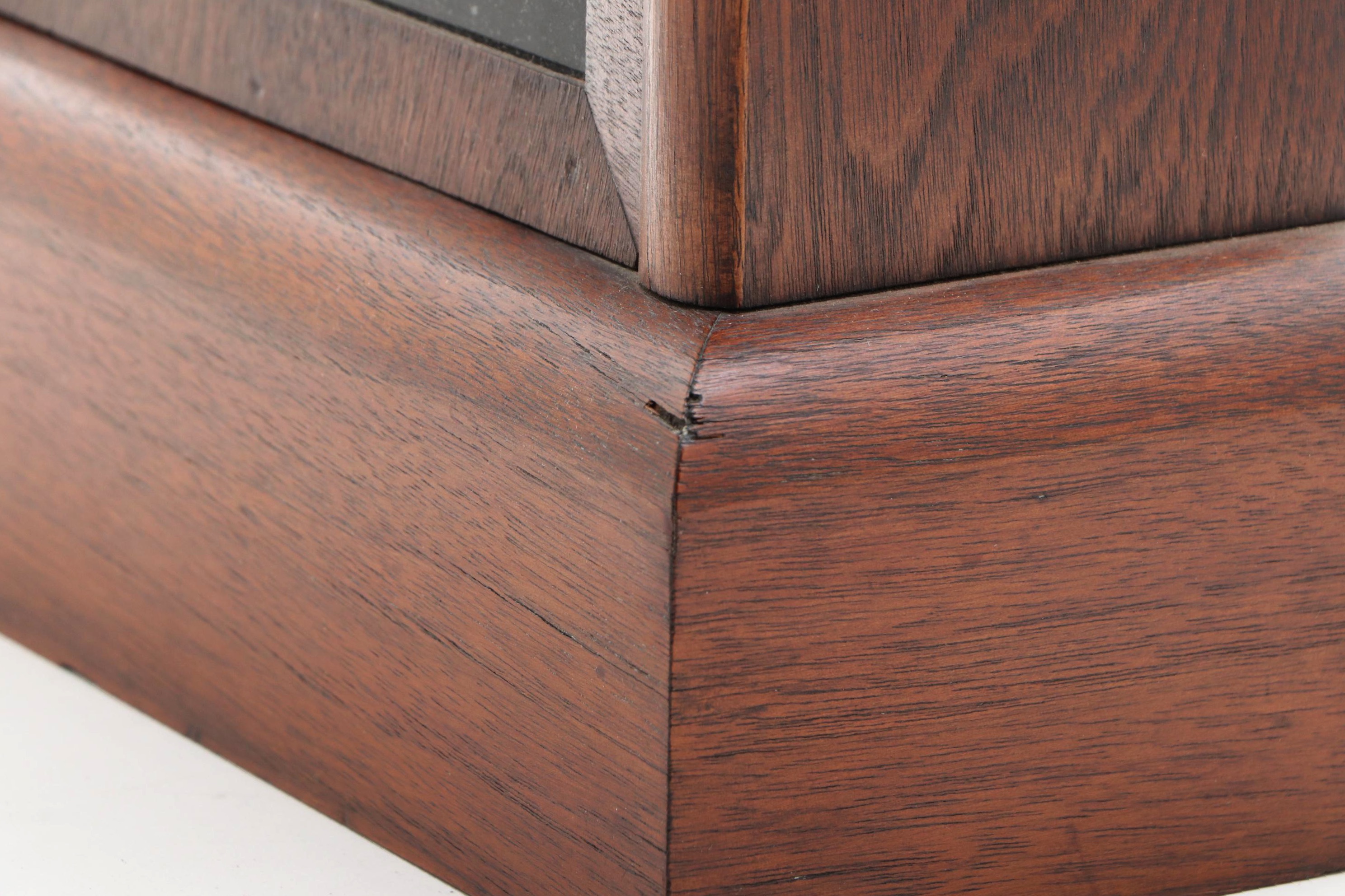 Seth Thomas Oak Mantel Clock with Centennial Exposition Reverse Glass Panel