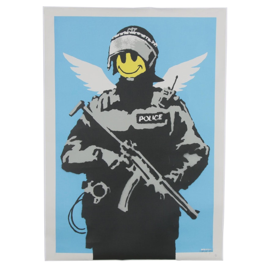 Giclée after Banksy "Flying Copper," 21st Century