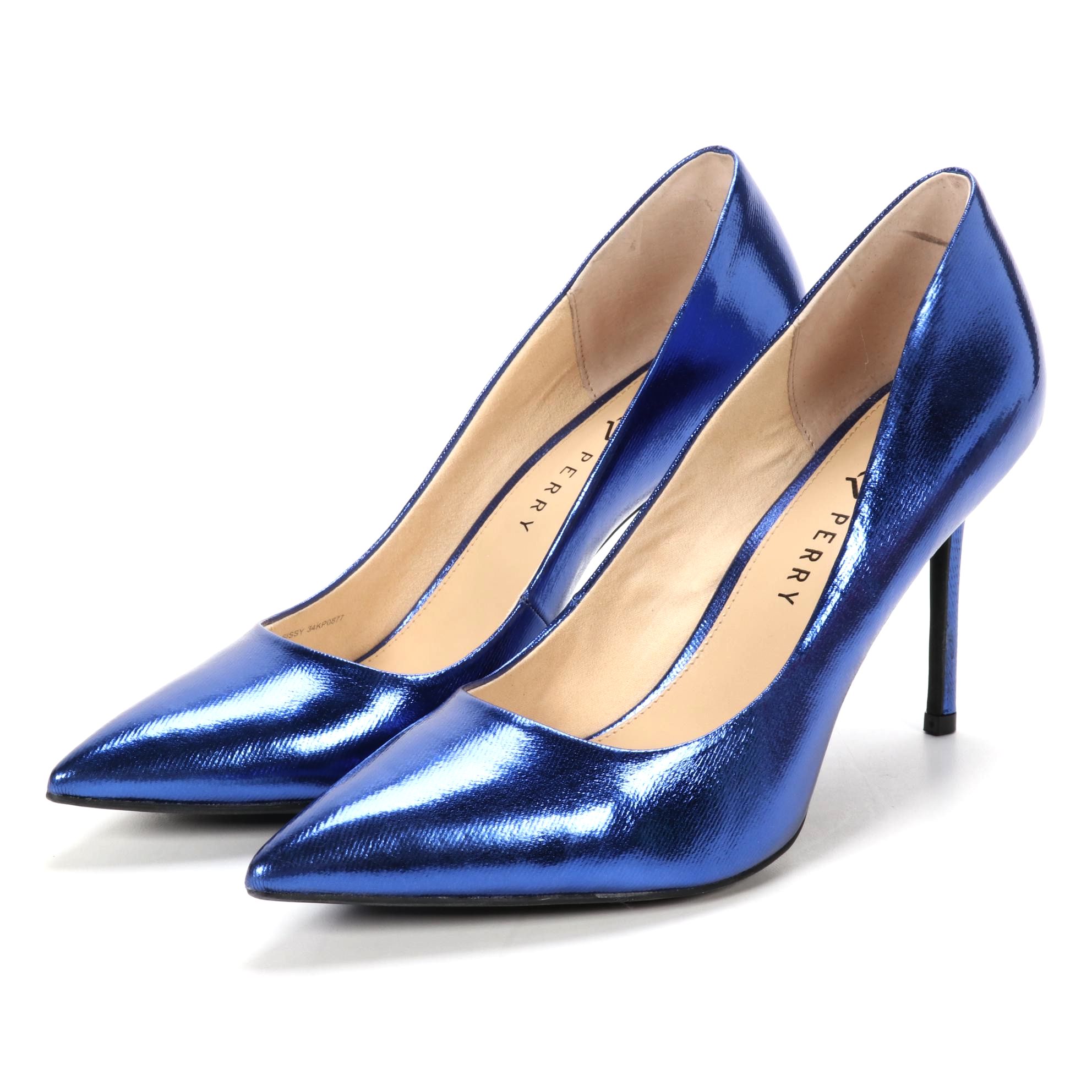 Katy Perry "The Sissy" Metallic Canvas Pumps in Surfer Blue