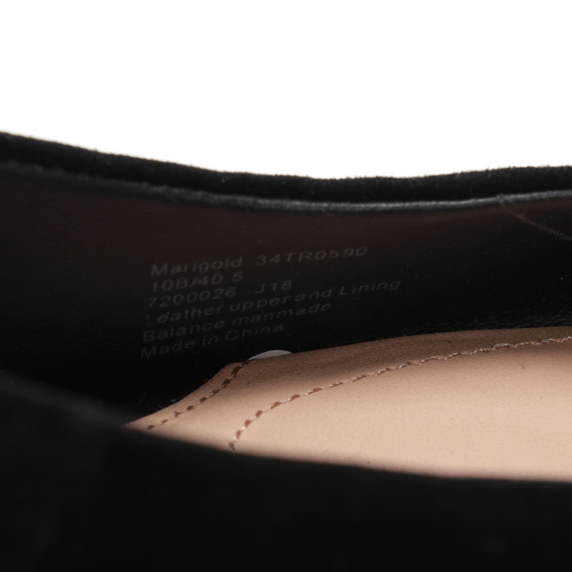 Taryn Rose Black Suede Marigold Pumps with Embossed Heel