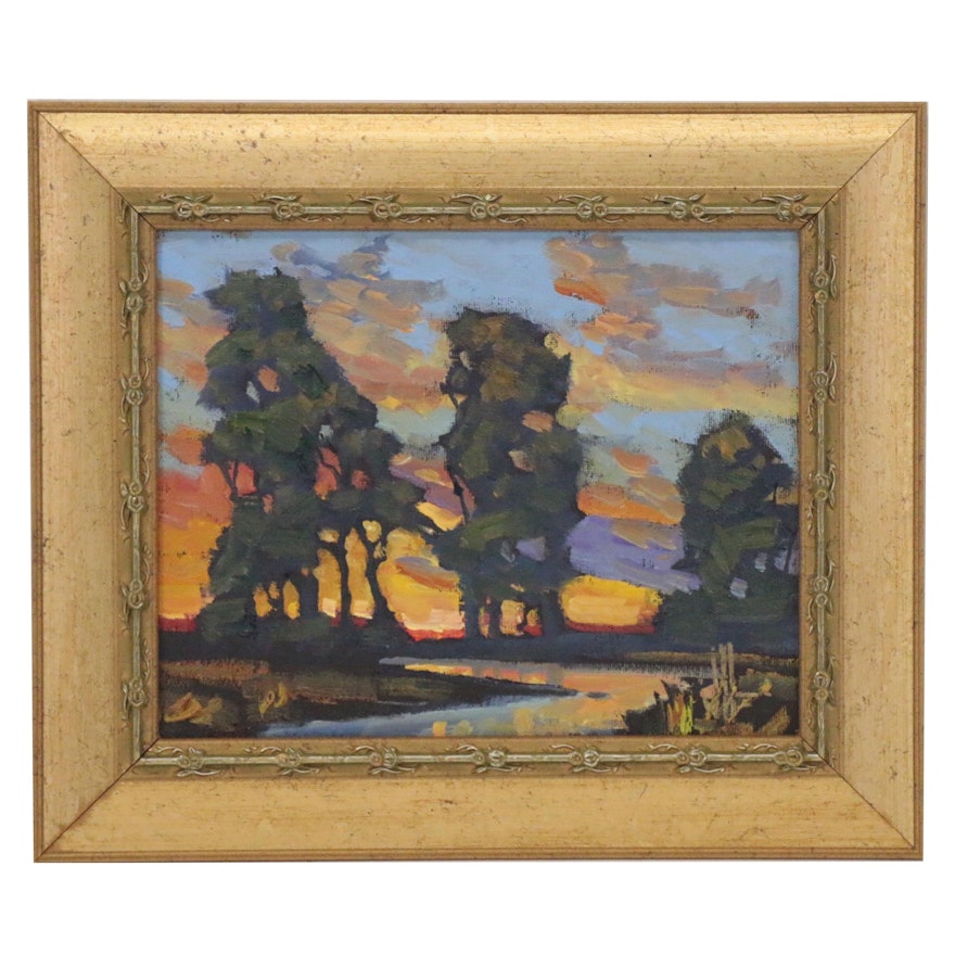 William Hawkins Landscape Oil Painting, 21st Century