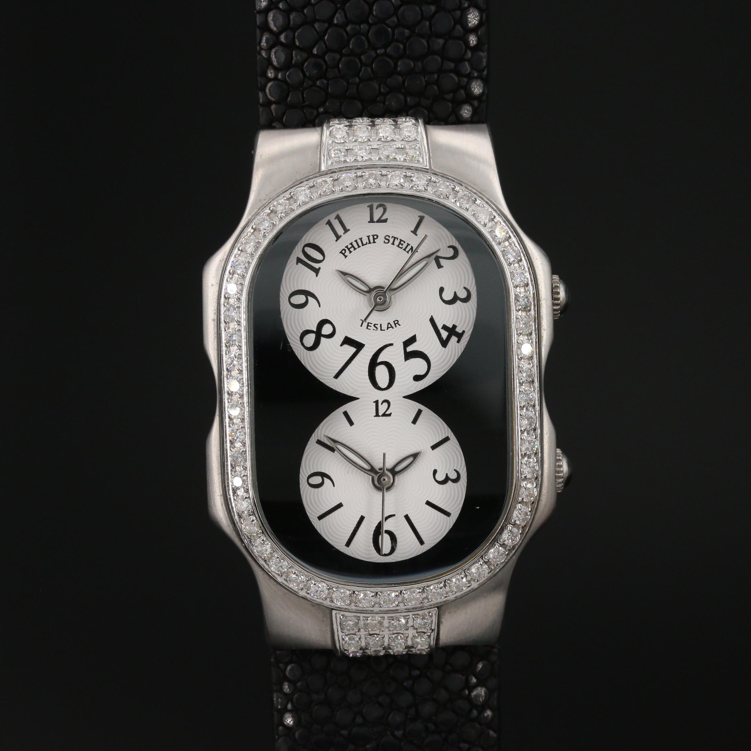 Philip Stein Teslar 1.50 CTW Diamond Double Dial Watch