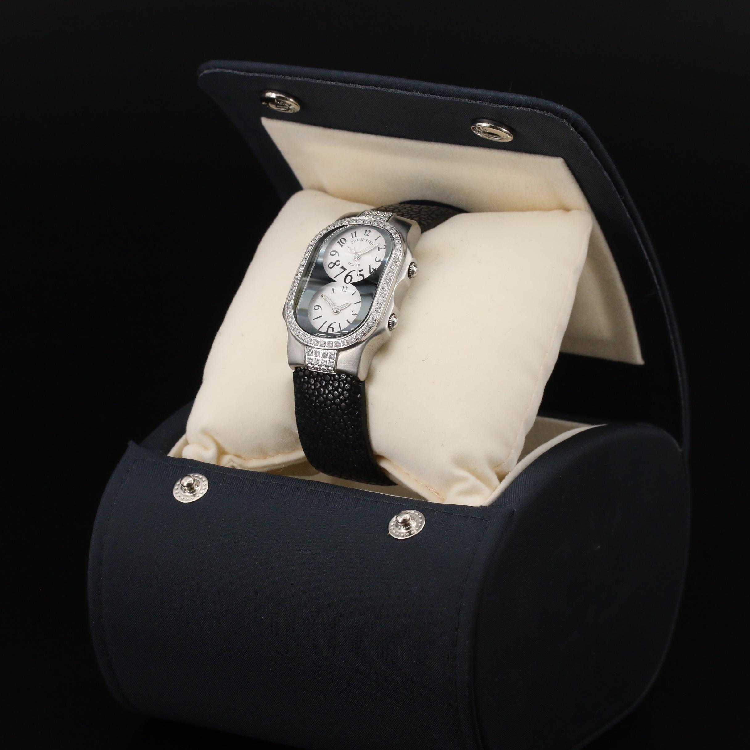 Philip Stein Teslar 1.50 CTW Diamond Double Dial Watch