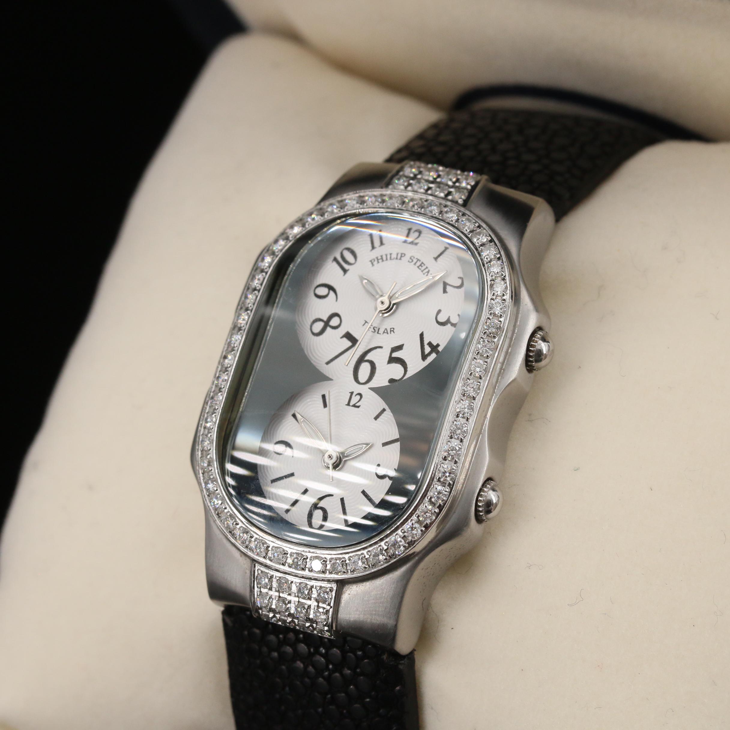 Philip Stein Teslar 1.50 CTW Diamond Double Dial Watch