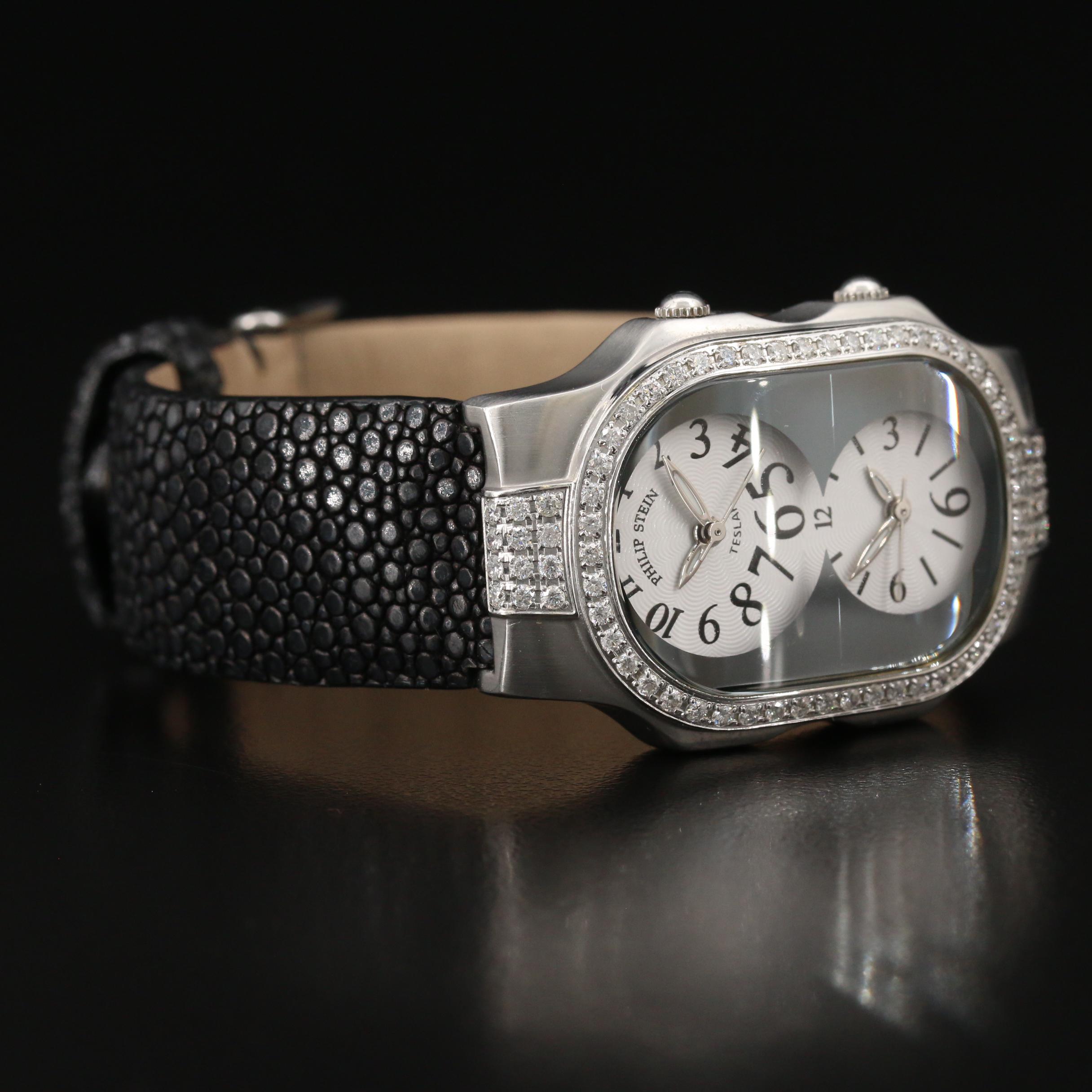 Philip Stein Teslar 1.50 CTW Diamond Double Dial Watch