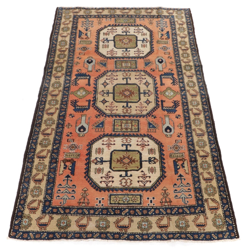 5'6 x 9'4 Hand-Knotted Tribal Pictorial Wool Rug