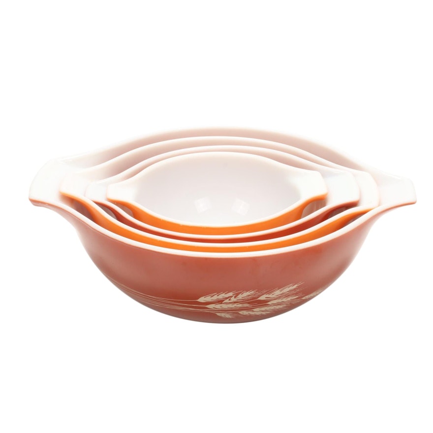 Pyrex "Autumn Harvest" Glass Ovenware Bowl Set, ​1979–1986