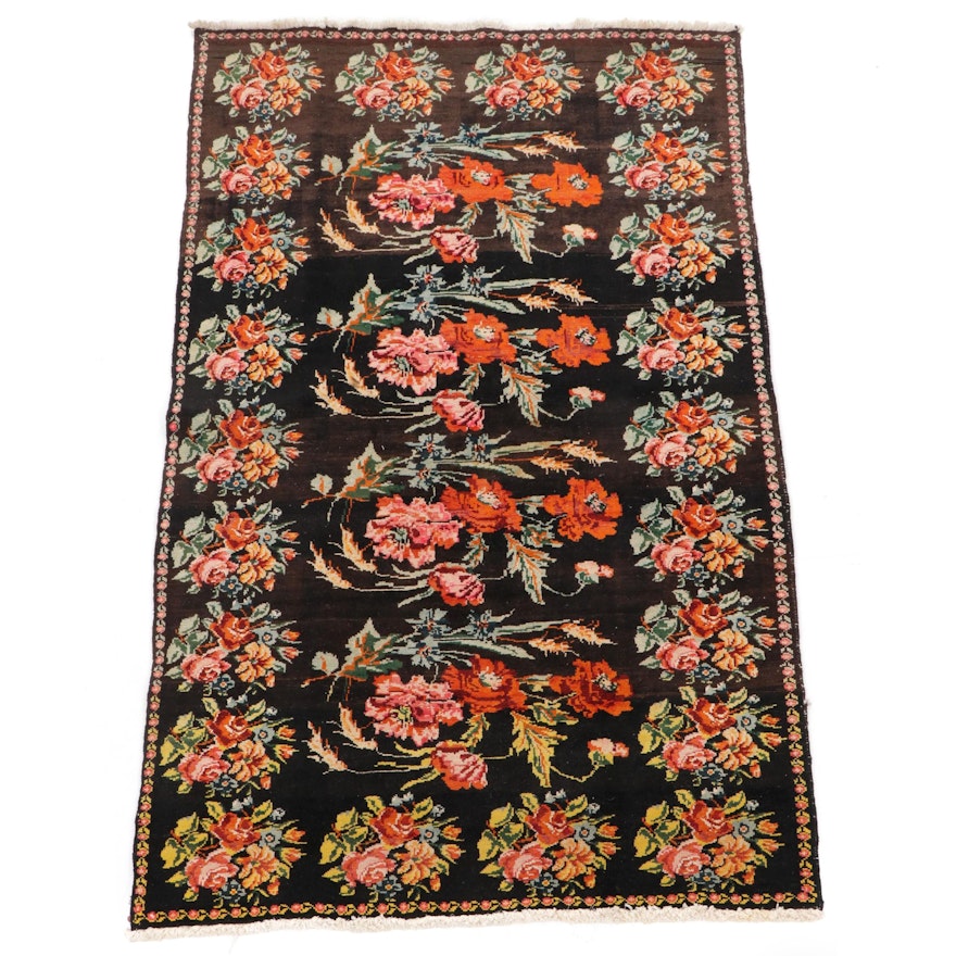 4'2 x 7'5 Hand-Knotted Armenian Floral Wool Rug