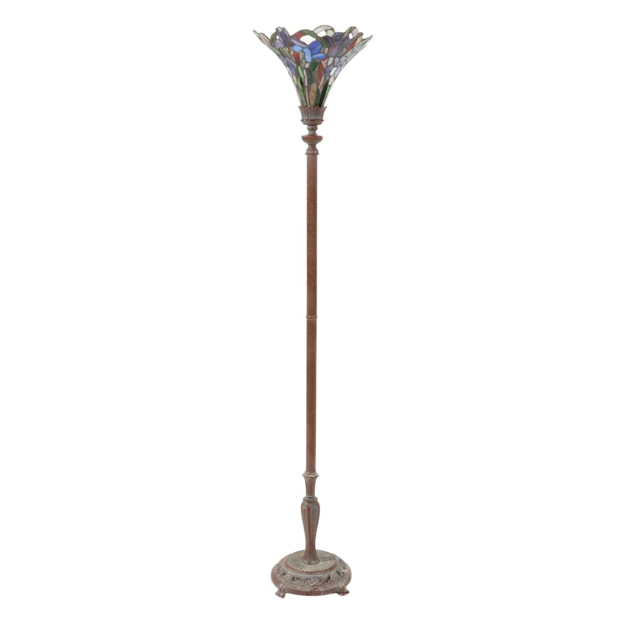 Quoizel Collectibles Slag Glass Floor Lamp Torchiere