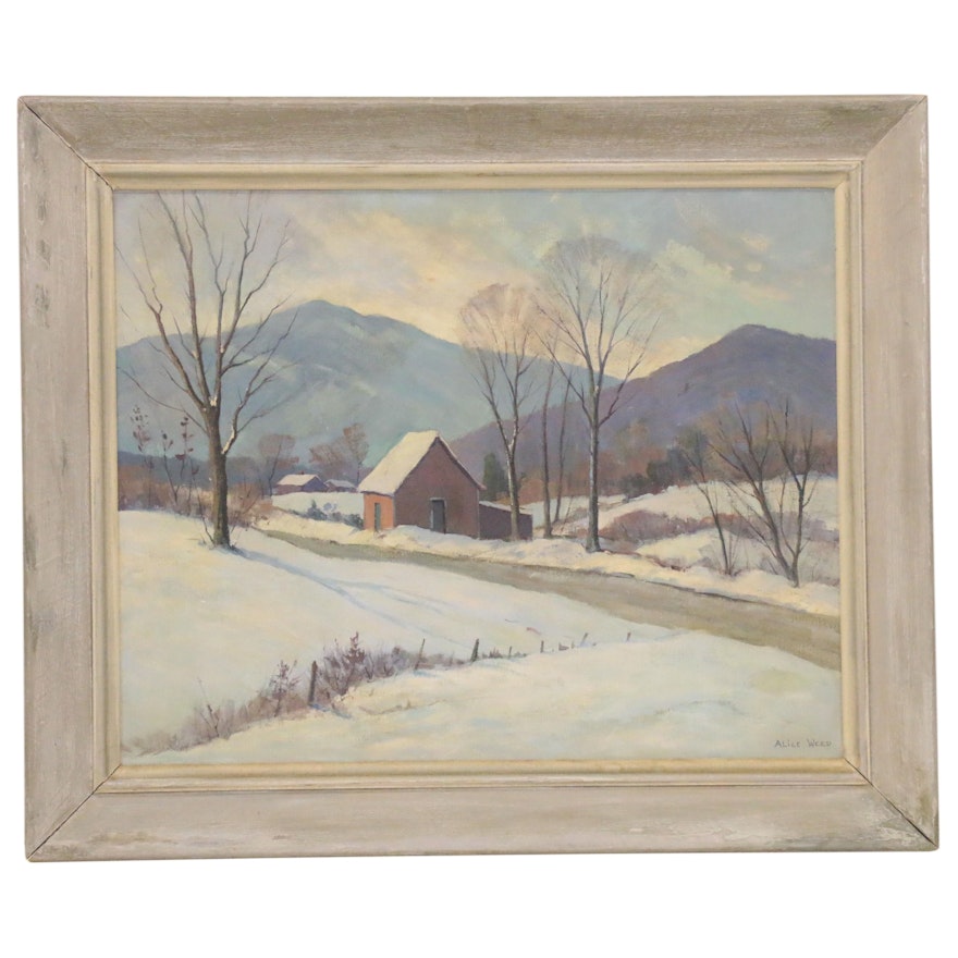 Alice Weed Winter Landscape Oil Painting