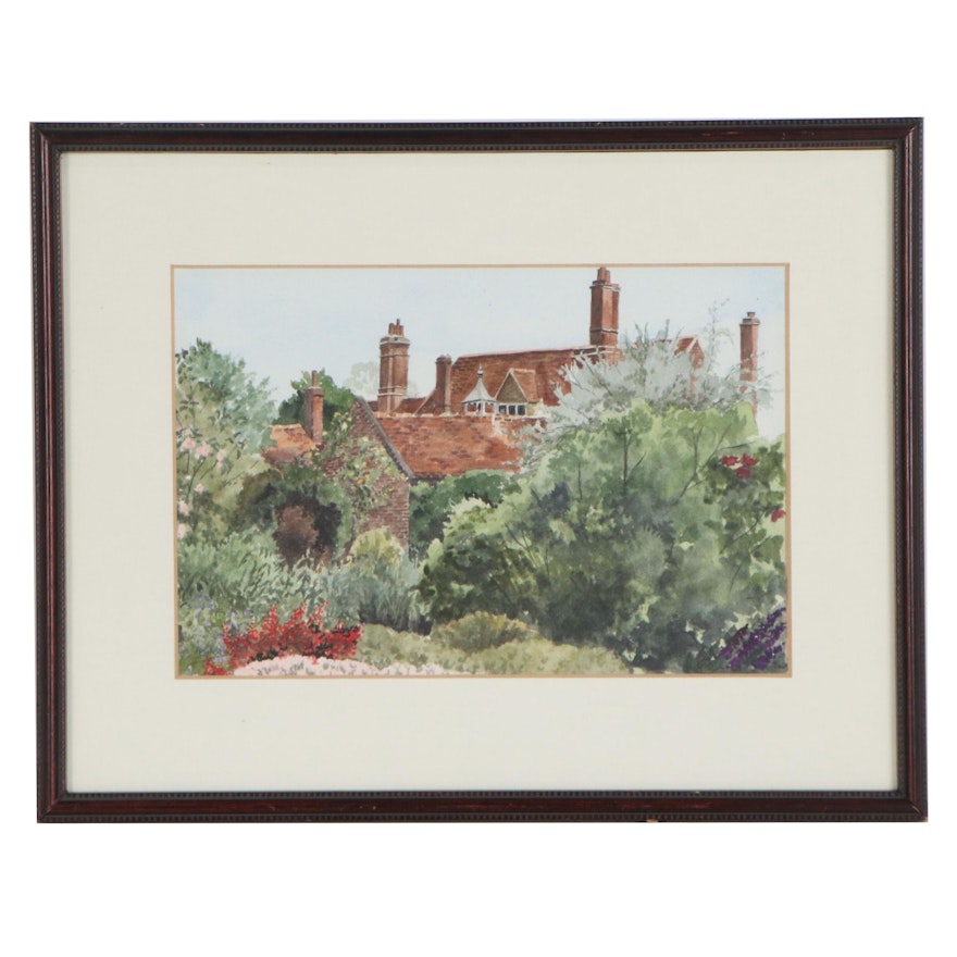 Mabel Mildred Bate Watercolor Painting "The Dower House, Goodnestone"