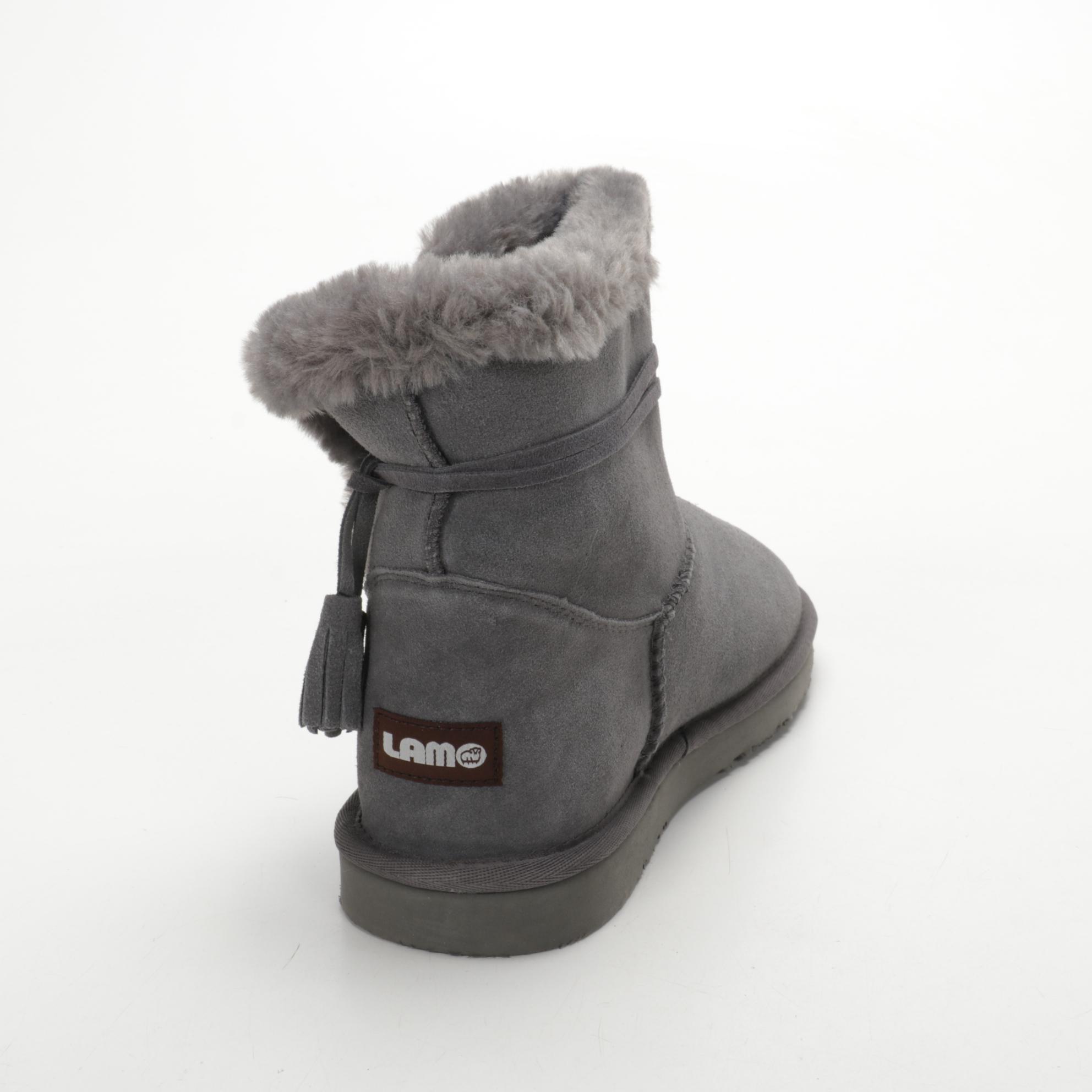 Lamo Thalia and Adele Suede Booties in Charcoal and Chestnut