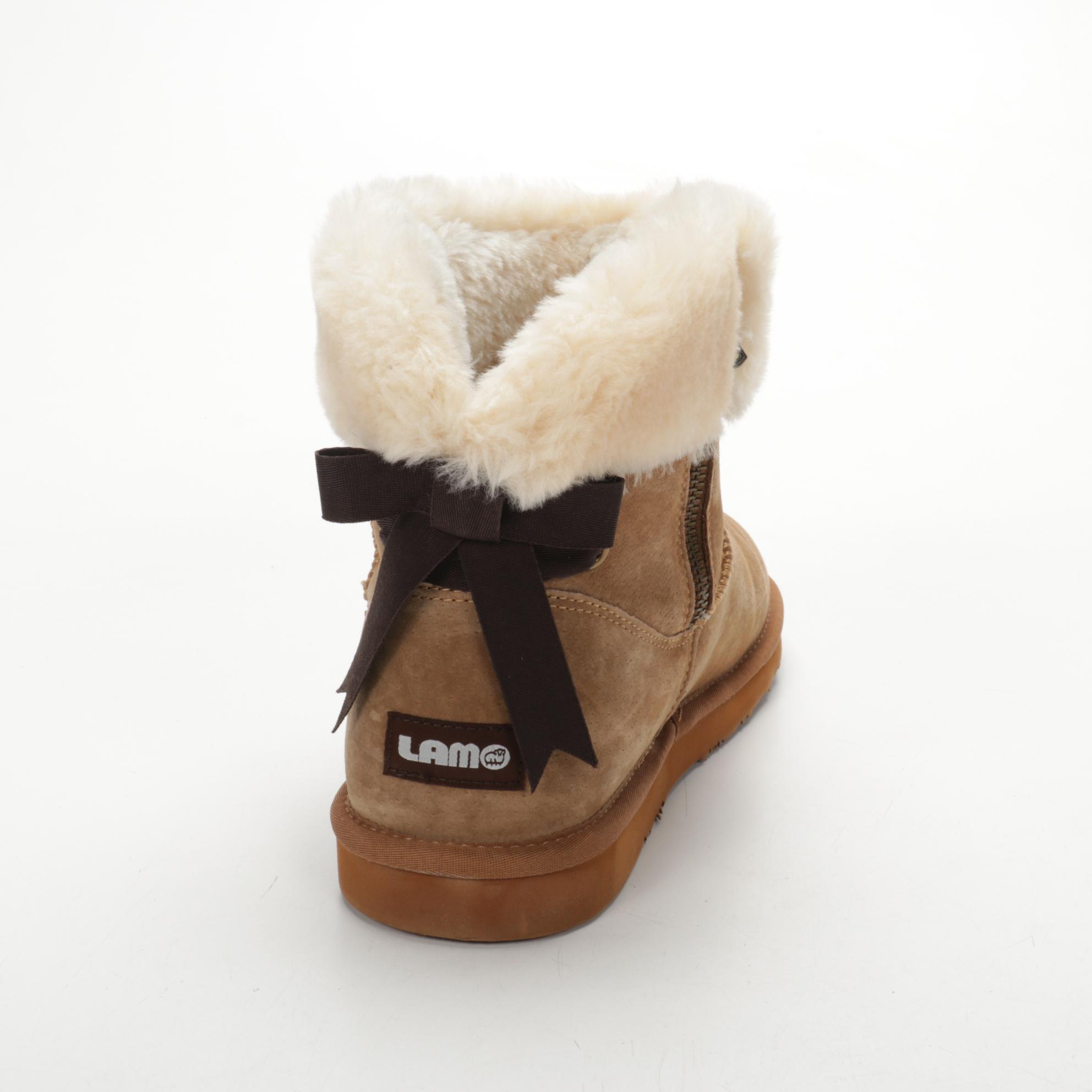 Lamo Thalia and Adele Suede Booties in Charcoal and Chestnut