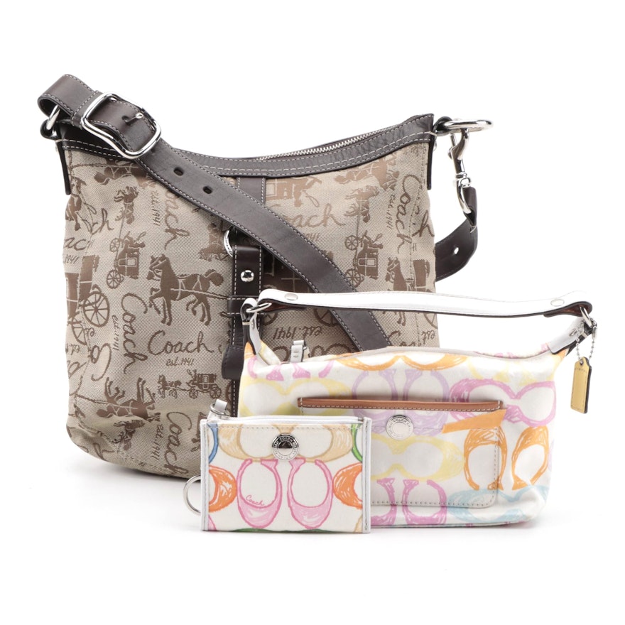 Coach Horse and Carriage Shoulder Bag with Pastel Signature Wallet and More