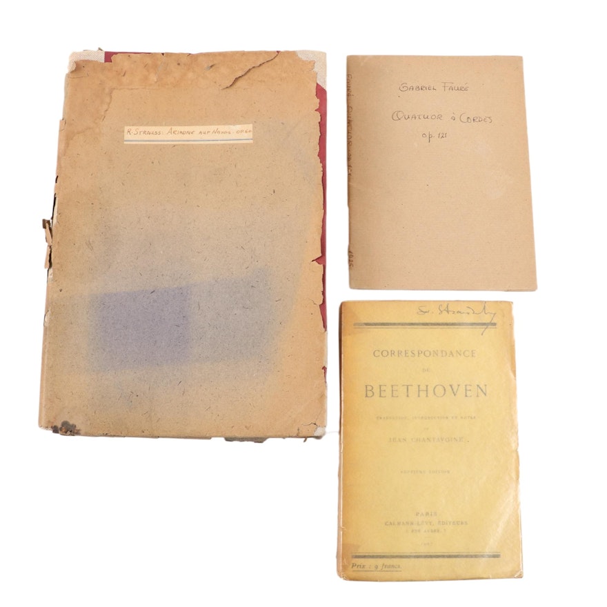 Gabriel Fauré and Strauss Music Books, and "Correspondence of Beethoven"