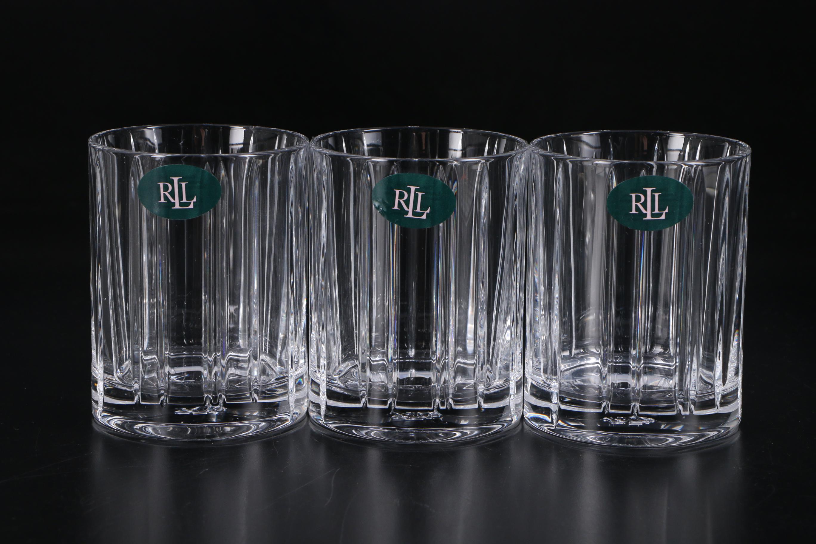 Ralph Lauren "Turner" Crystal Double Old Fashioned Glasses