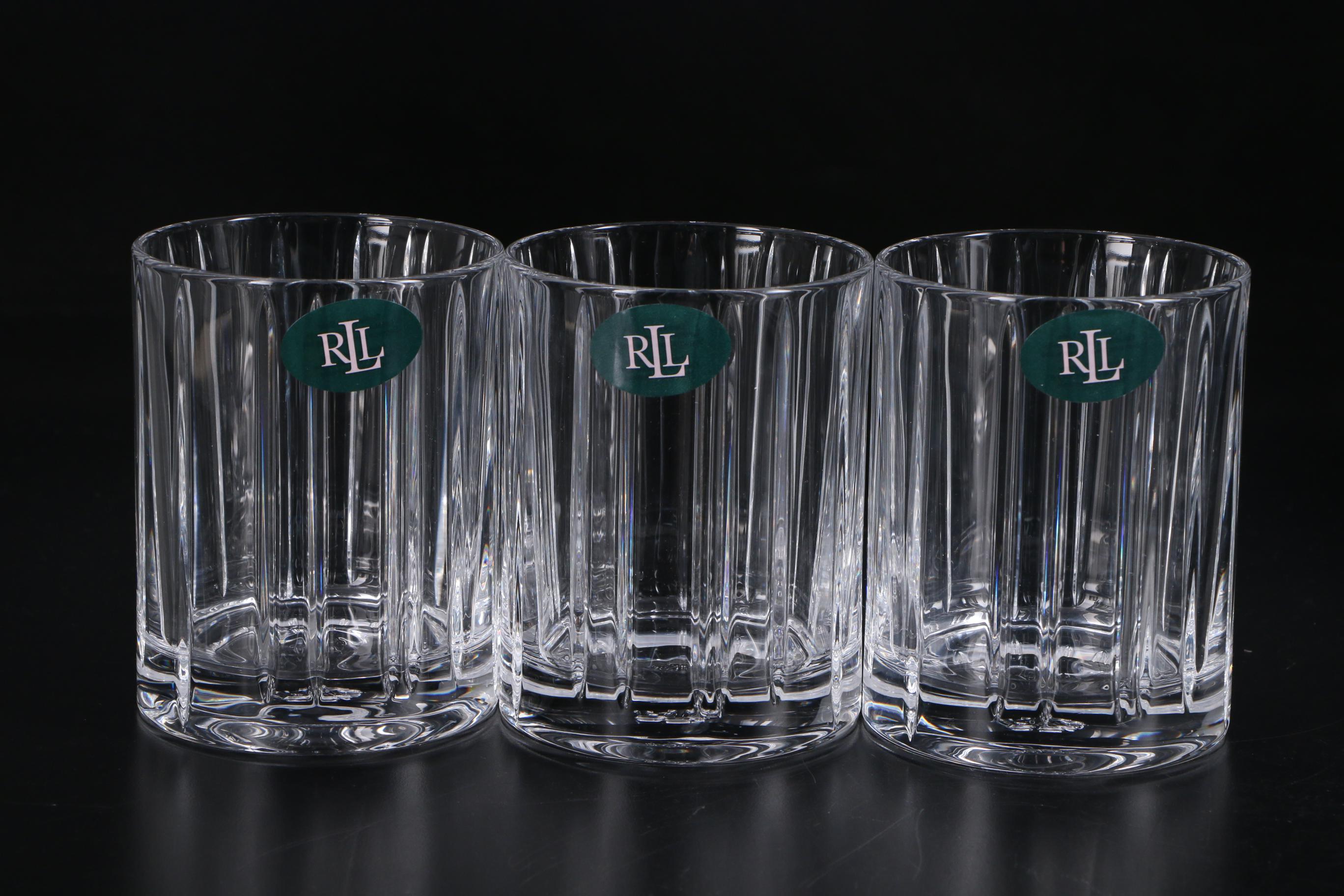Ralph Lauren "Turner" Crystal Double Old Fashioned Glasses