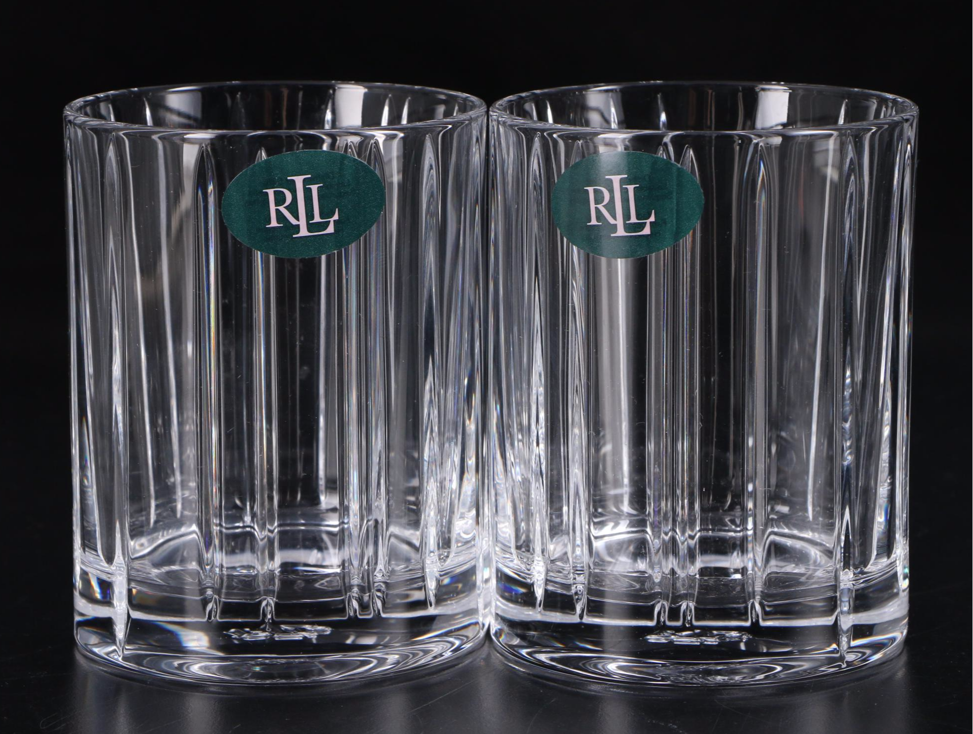 Ralph Lauren "Turner" Crystal Double Old Fashioned Glasses
